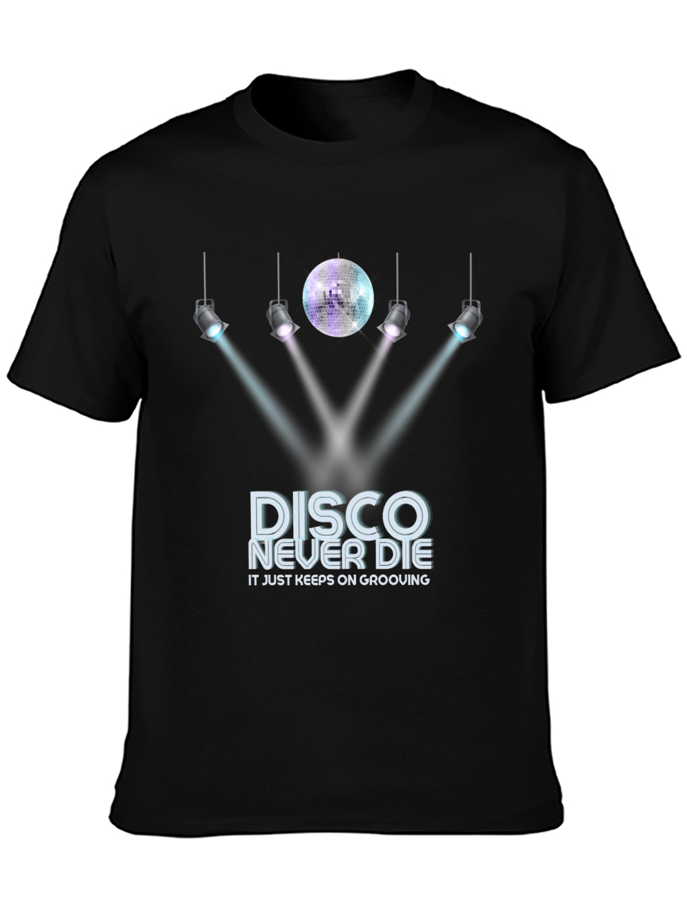 Camiseta Negra Disco Never Die