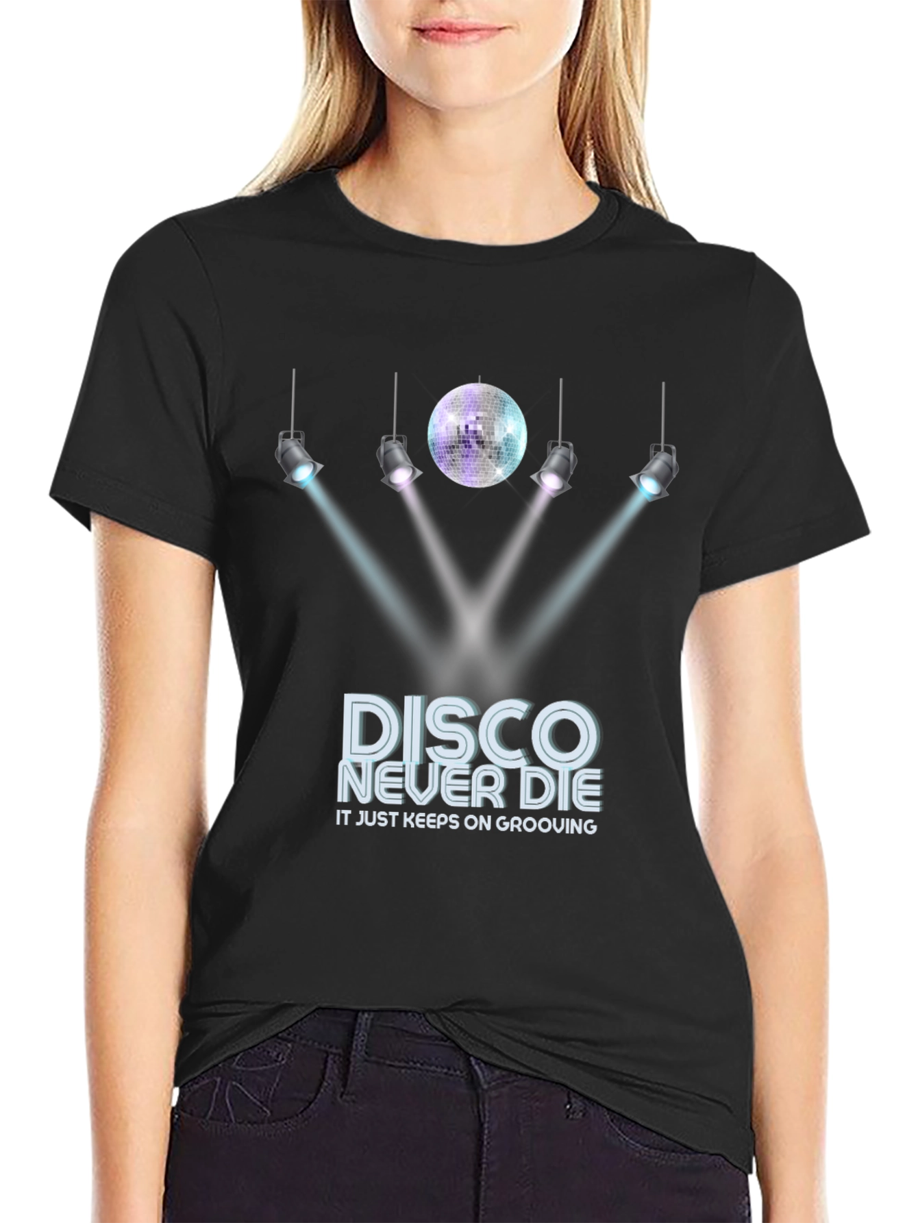 Camiseta Negra Disco Never Die