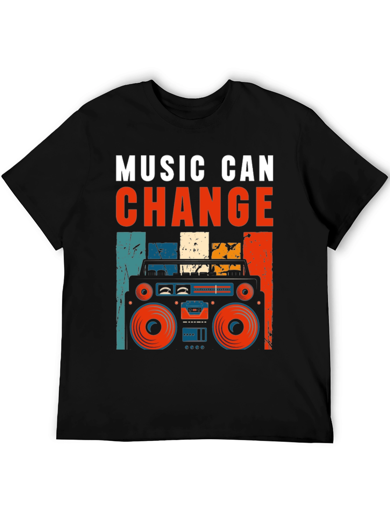 Camiseta Negra Retro La Música Puede Cambiar