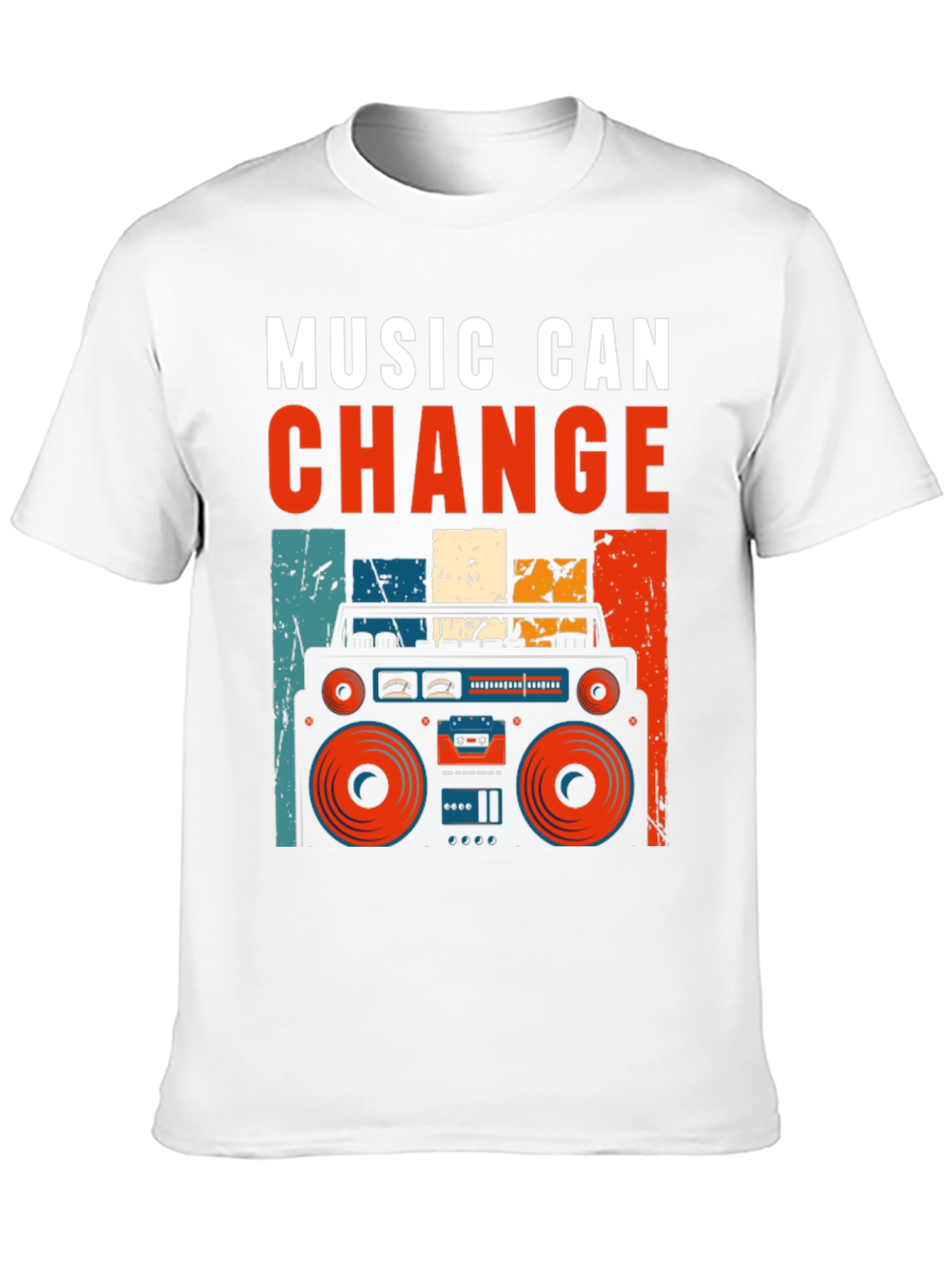 Camiseta Negra Retro La Música Puede Cambiar