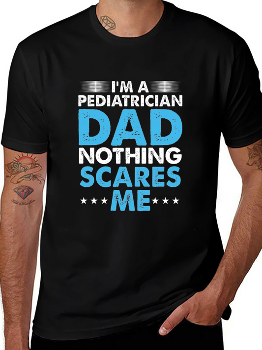 Camiseta Negra - Papá Pediatra - Nada me Asusta