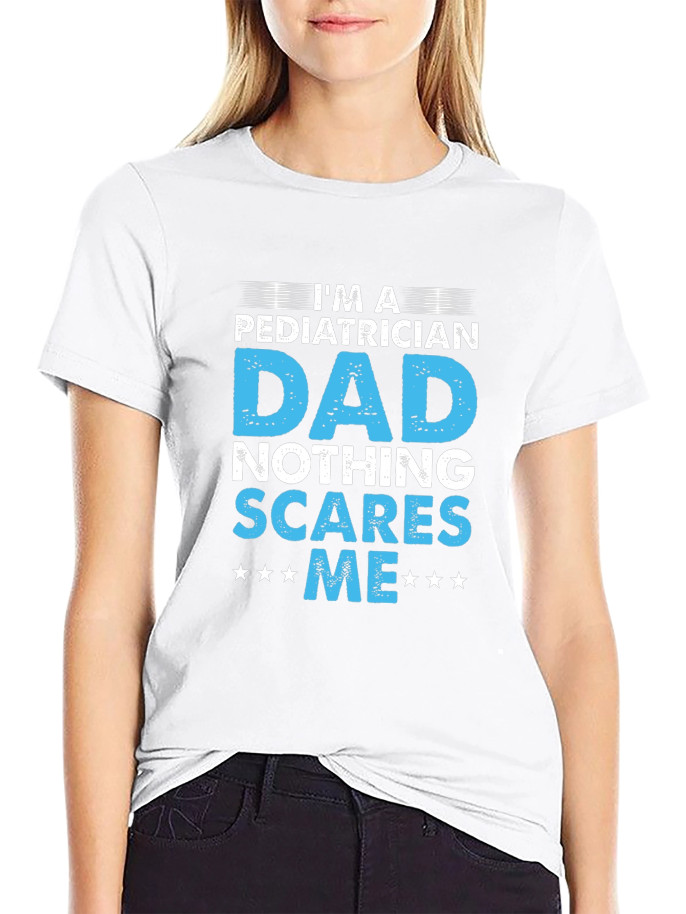 Camiseta Negra - Papá Pediatra - Nada me Asusta