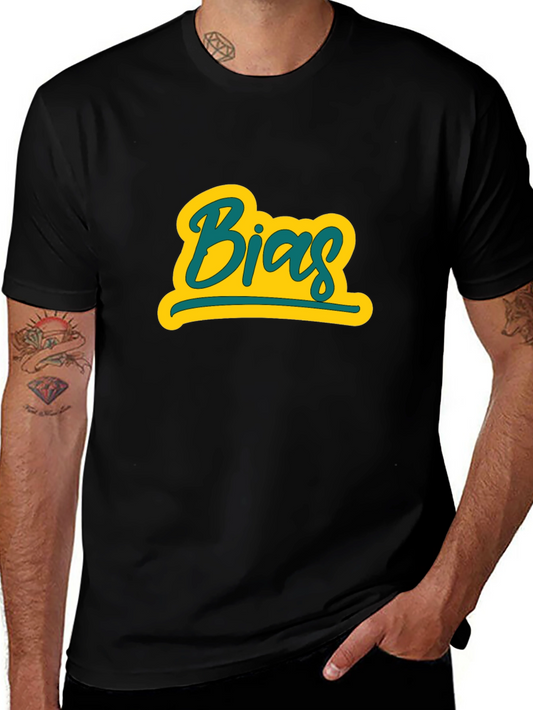 Camiseta Negra con Diseño Bias