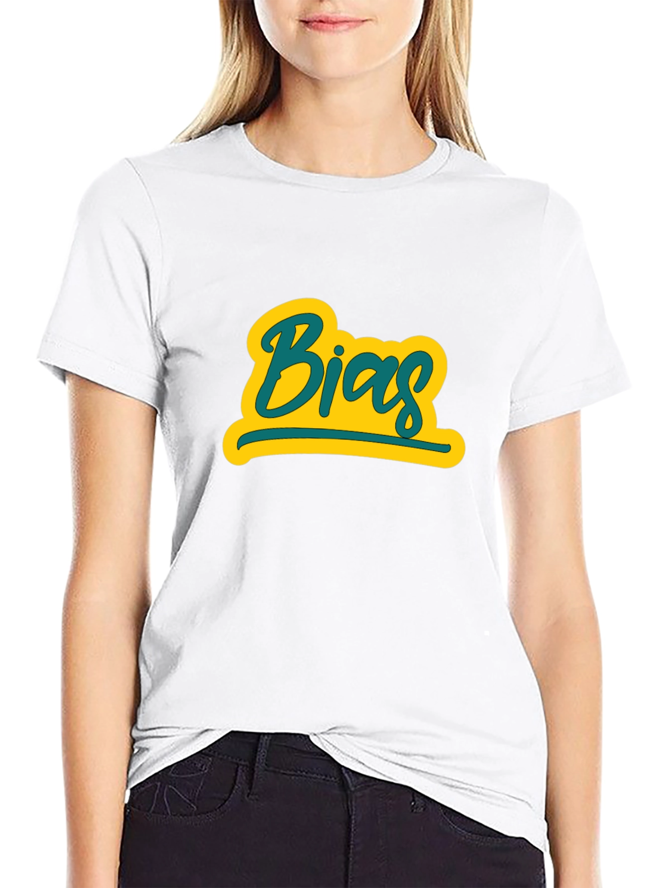 Camiseta Negra con Diseño Bias