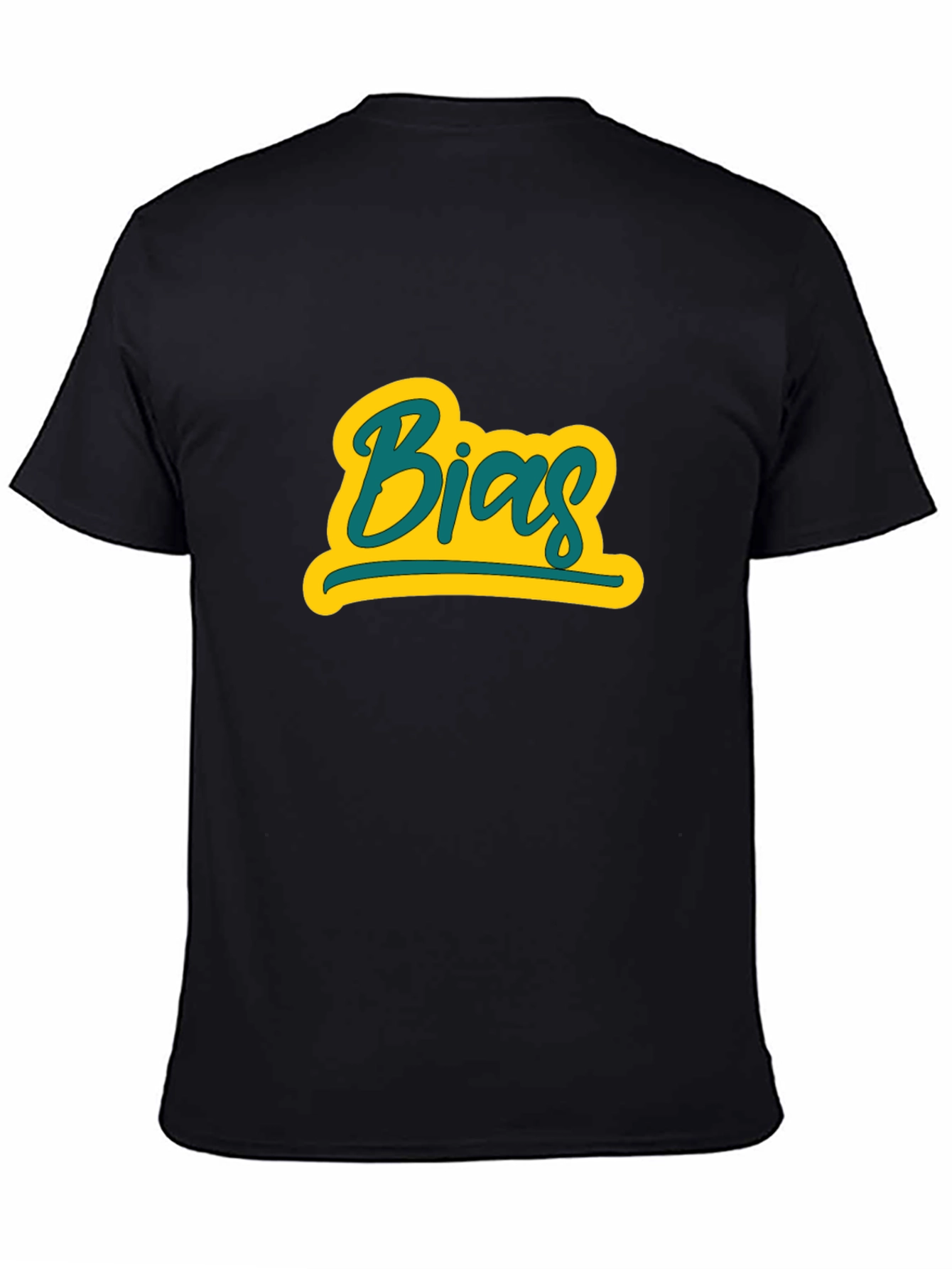 Camiseta Negra con Diseño Bias