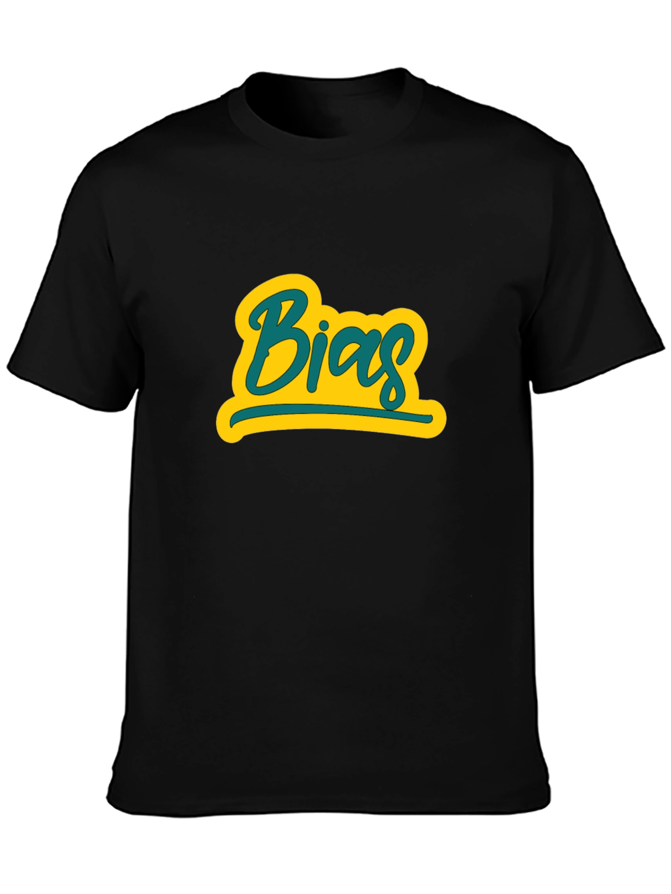 Camiseta Negra con Diseño Bias