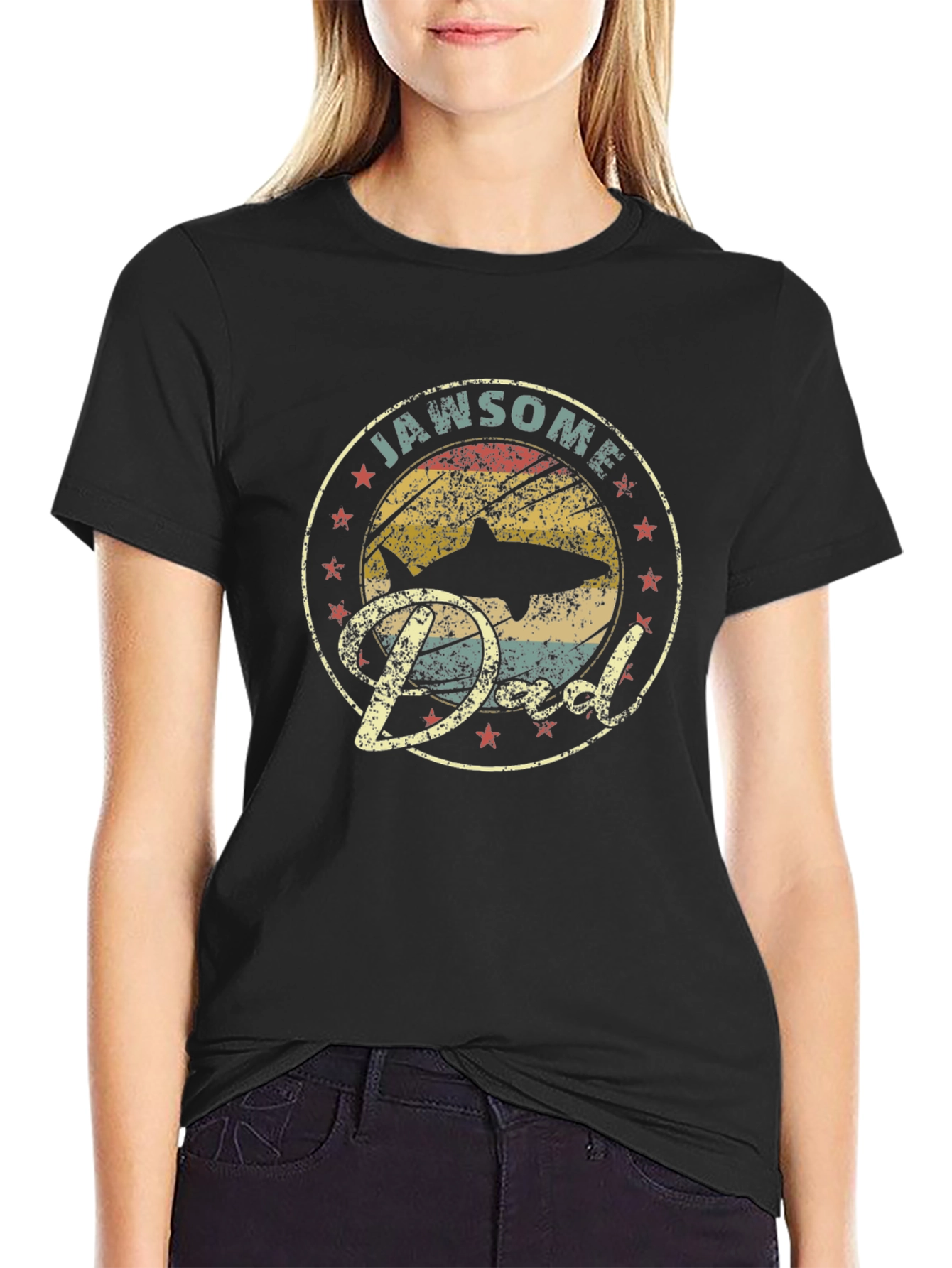 Camiseta Jawsome Dad: Estilo Retro para Papá Tiburón
