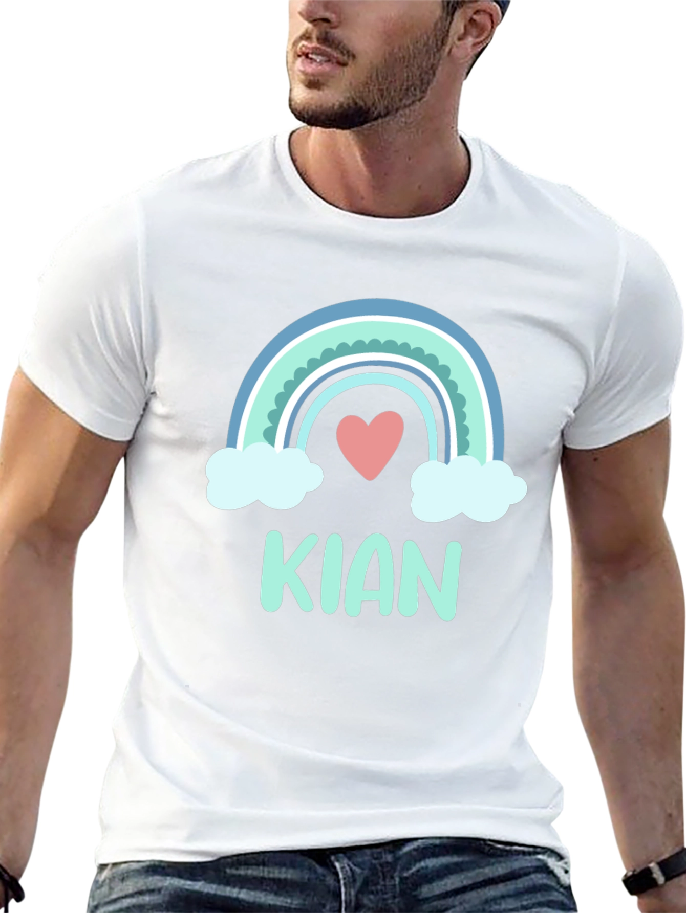 Camiseta Negra con Arcoíris Personalizado KIAN