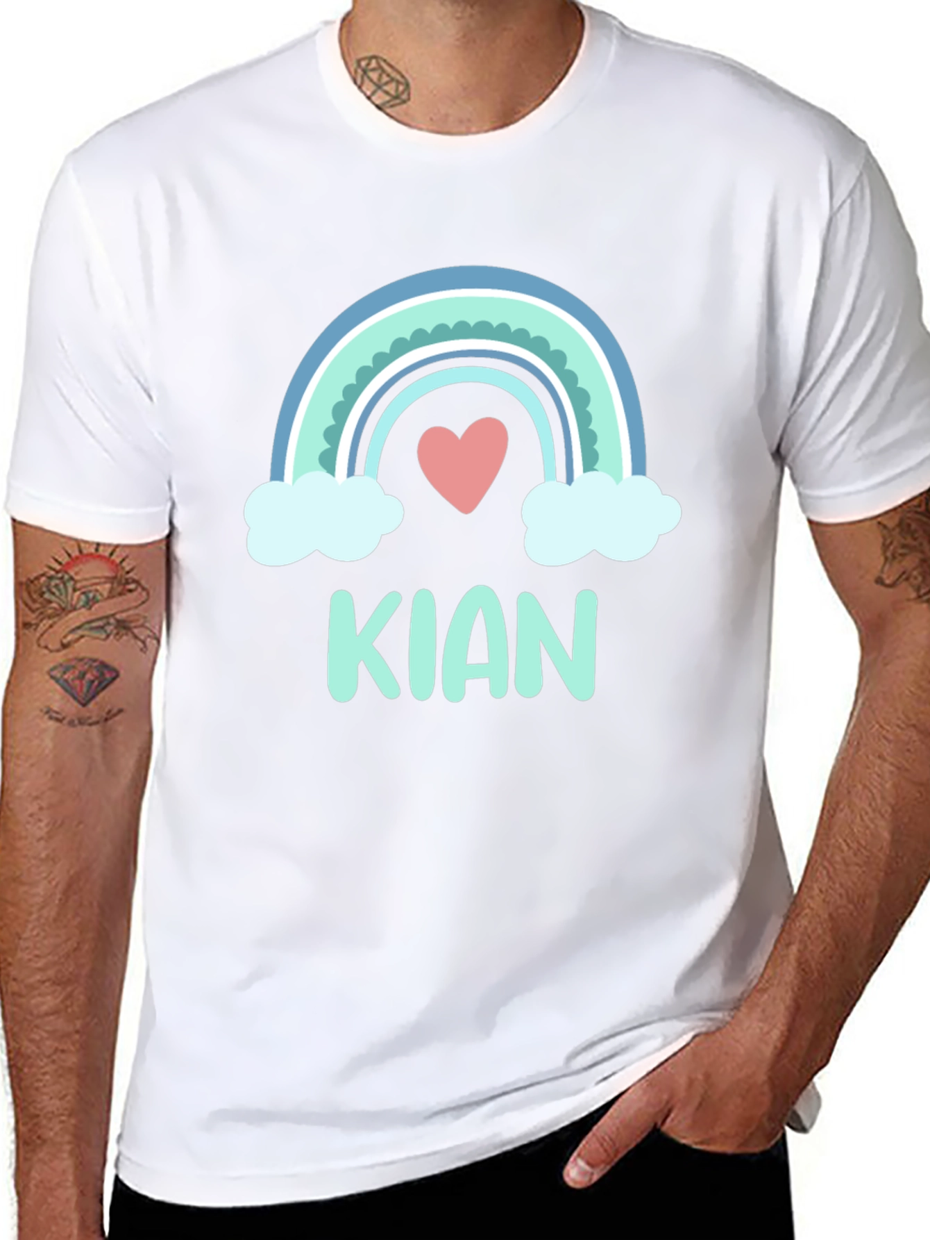 Camiseta Negra con Arcoíris Personalizado KIAN