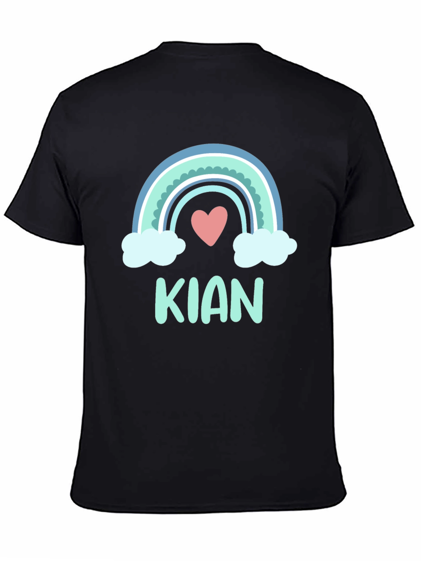 Camiseta Negra con Arcoíris Personalizado KIAN