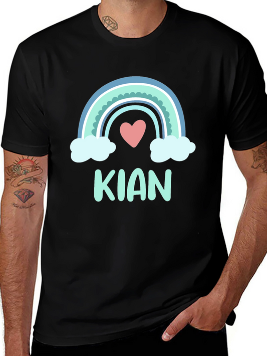 Camiseta Negra con Arcoíris Personalizado KIAN