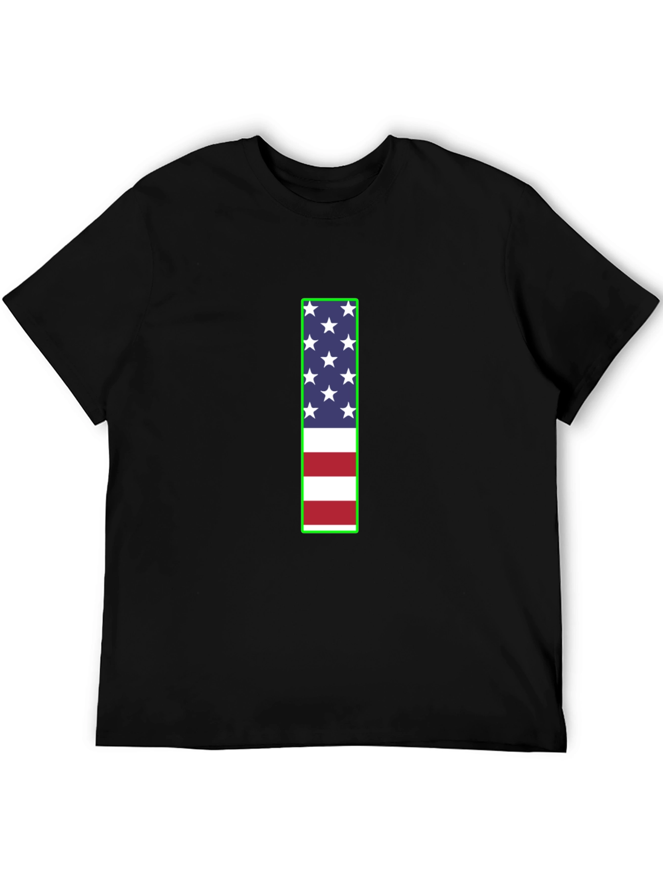 Camiseta Negra con Diseño Bandera Americana
