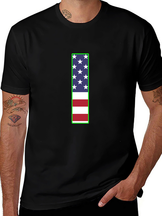 Camiseta Negra con Diseño Bandera Americana