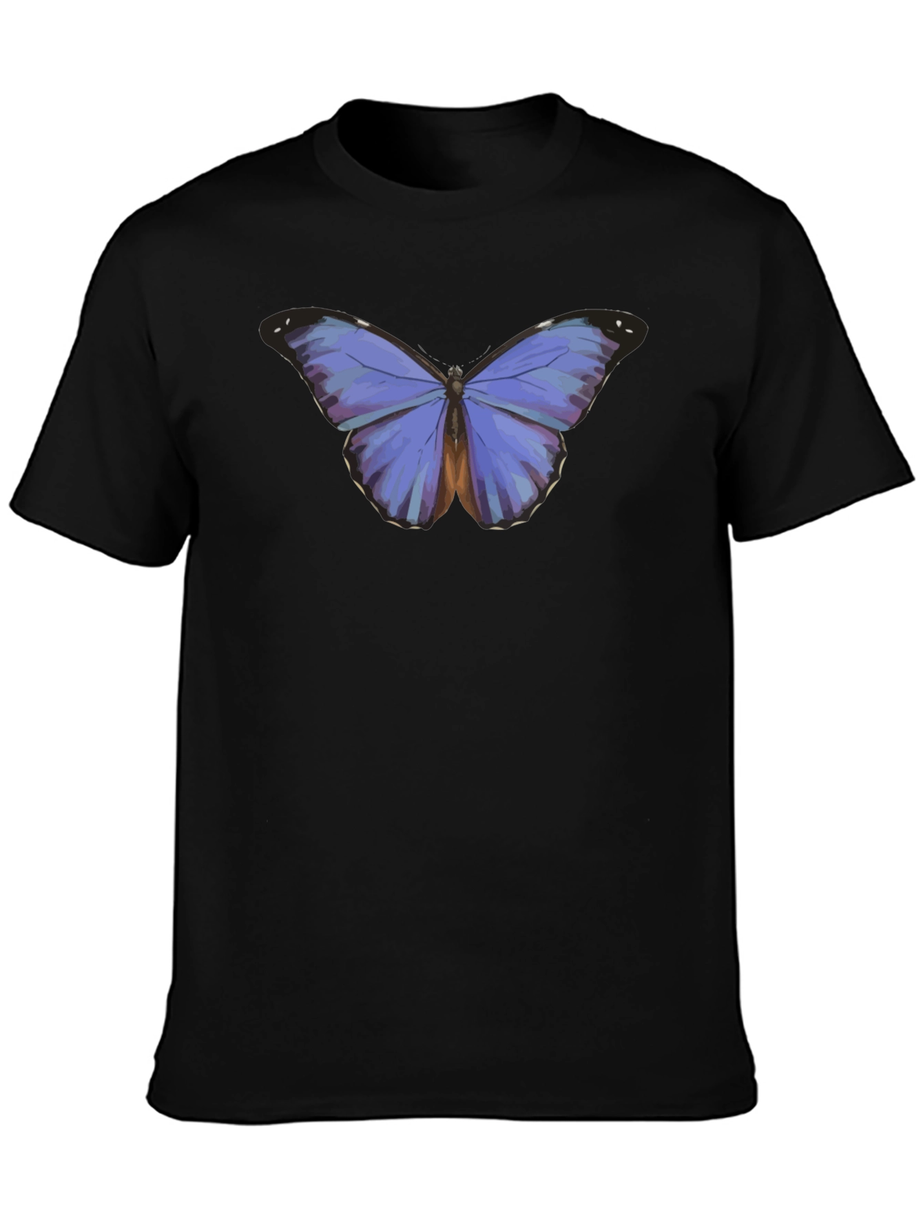 Camiseta Negra con Mariposa Azul
