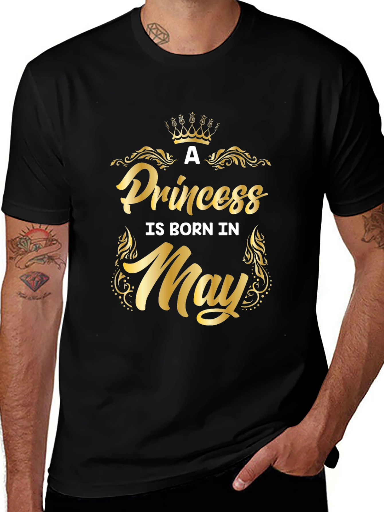 Camiseta Negra Una Princesa Nace en Mayo