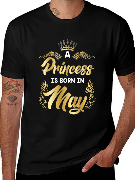 Camiseta Negra Una Princesa Nace en Mayo