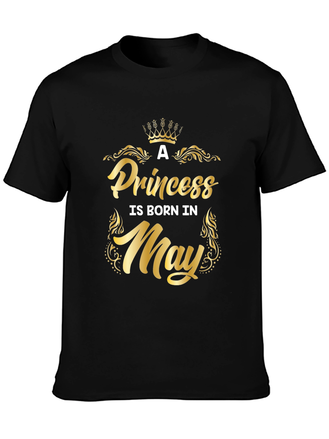 Camiseta Negra Una Princesa Nace en Mayo