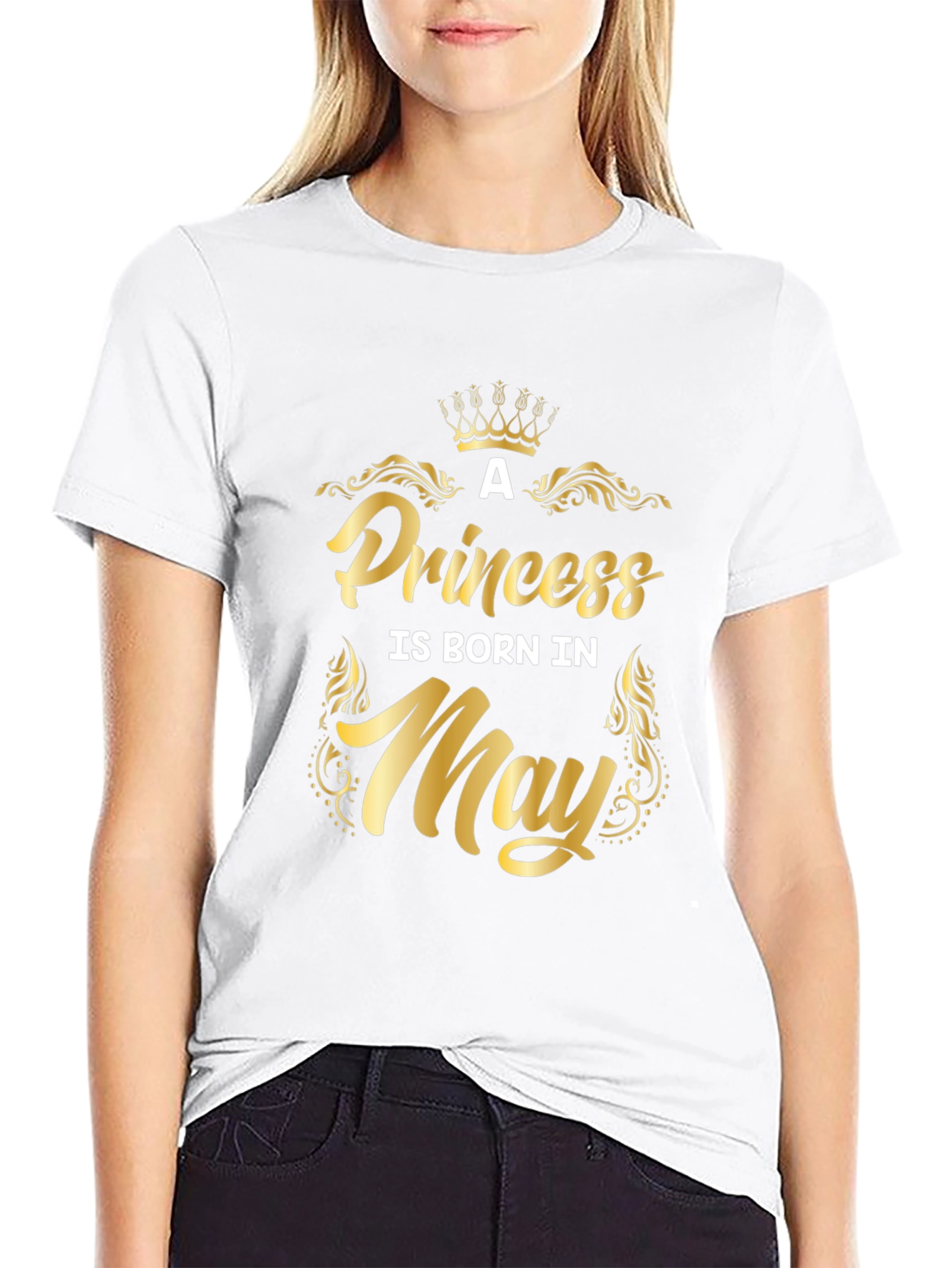 Camiseta Negra Una Princesa Nace en Mayo