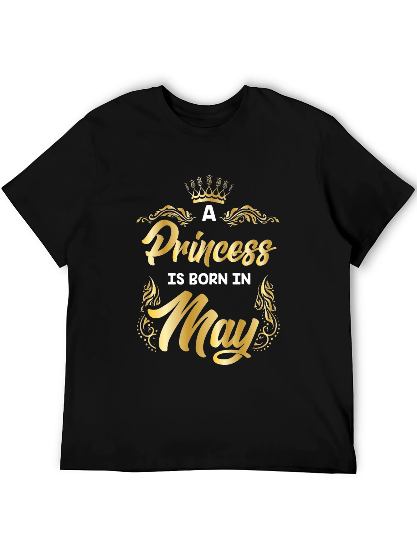 Camiseta Negra Una Princesa Nace en Mayo