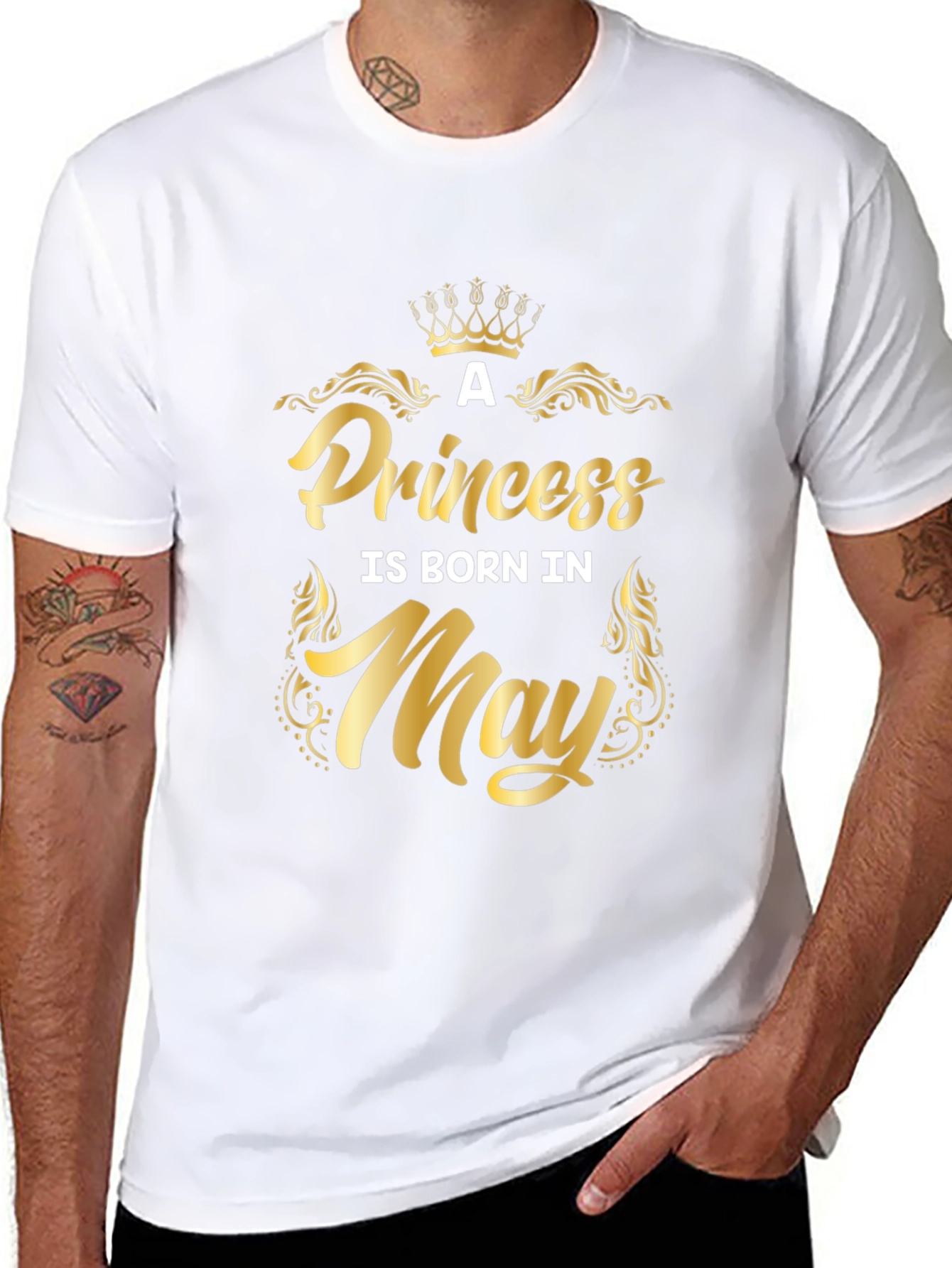 Camiseta Negra Una Princesa Nace en Mayo