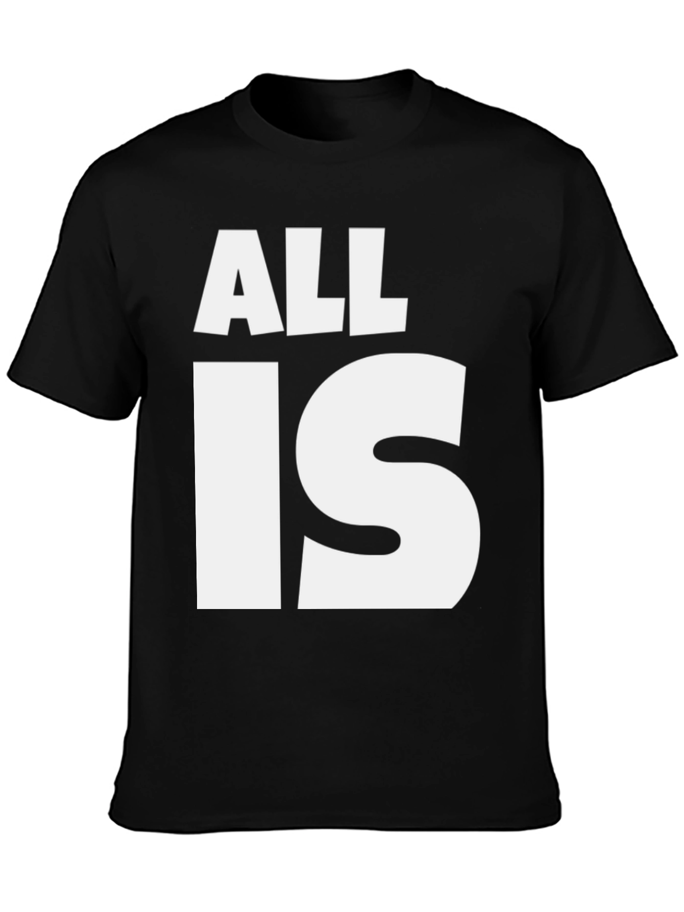 Camiseta Negra con Texto ALL IS