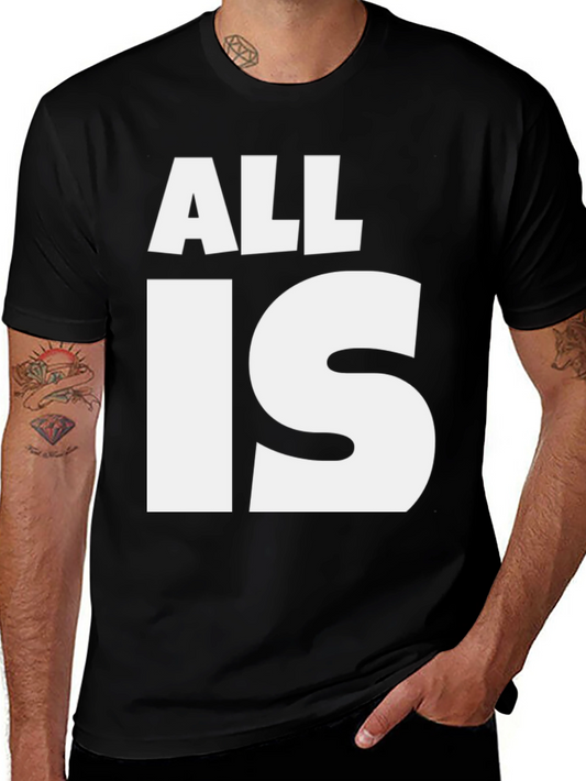 Camiseta Negra con Texto ALL IS