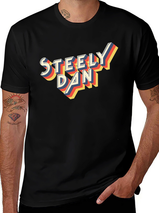 Camiseta Negra Steely Dan Vintage Para Hombre