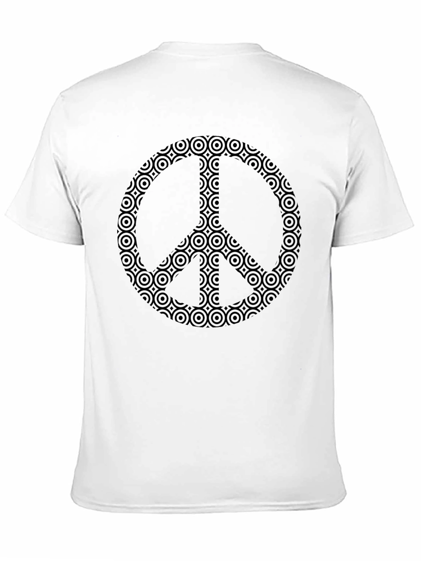 Camiseta Negra con Símbolo de Paz Geométrico
