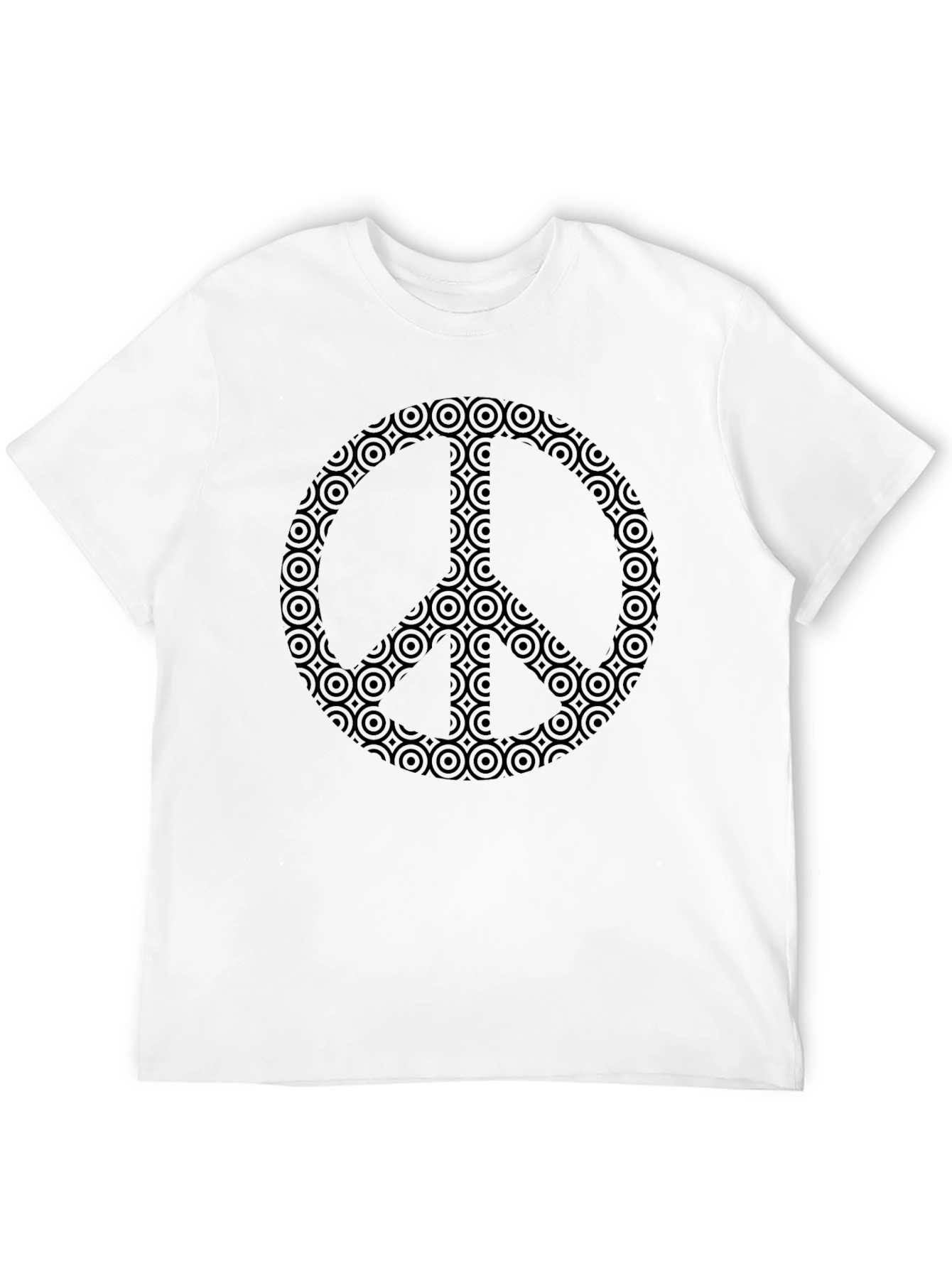 Camiseta Negra con Símbolo de Paz Geométrico