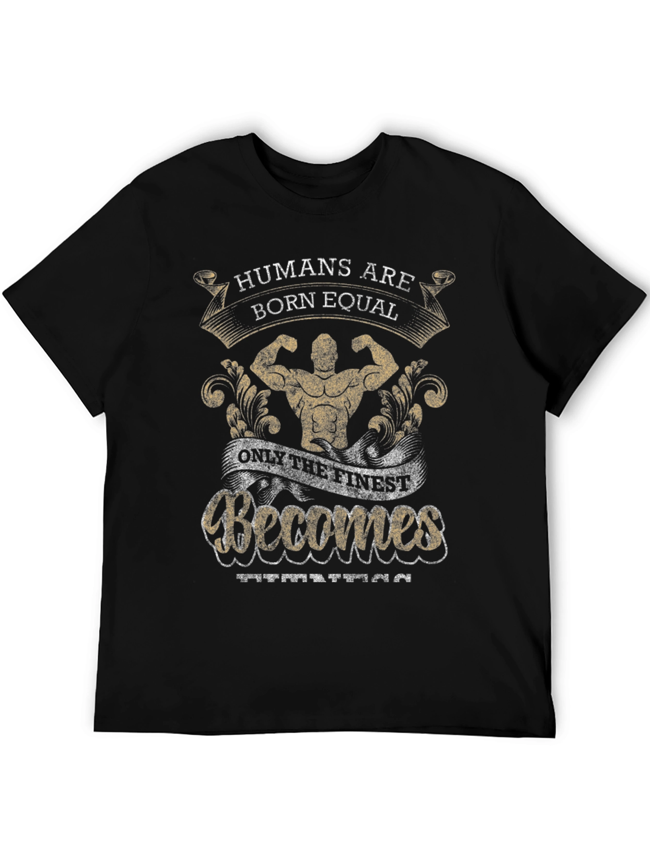 Camiseta Negra con Diseño de Motivación Fitness