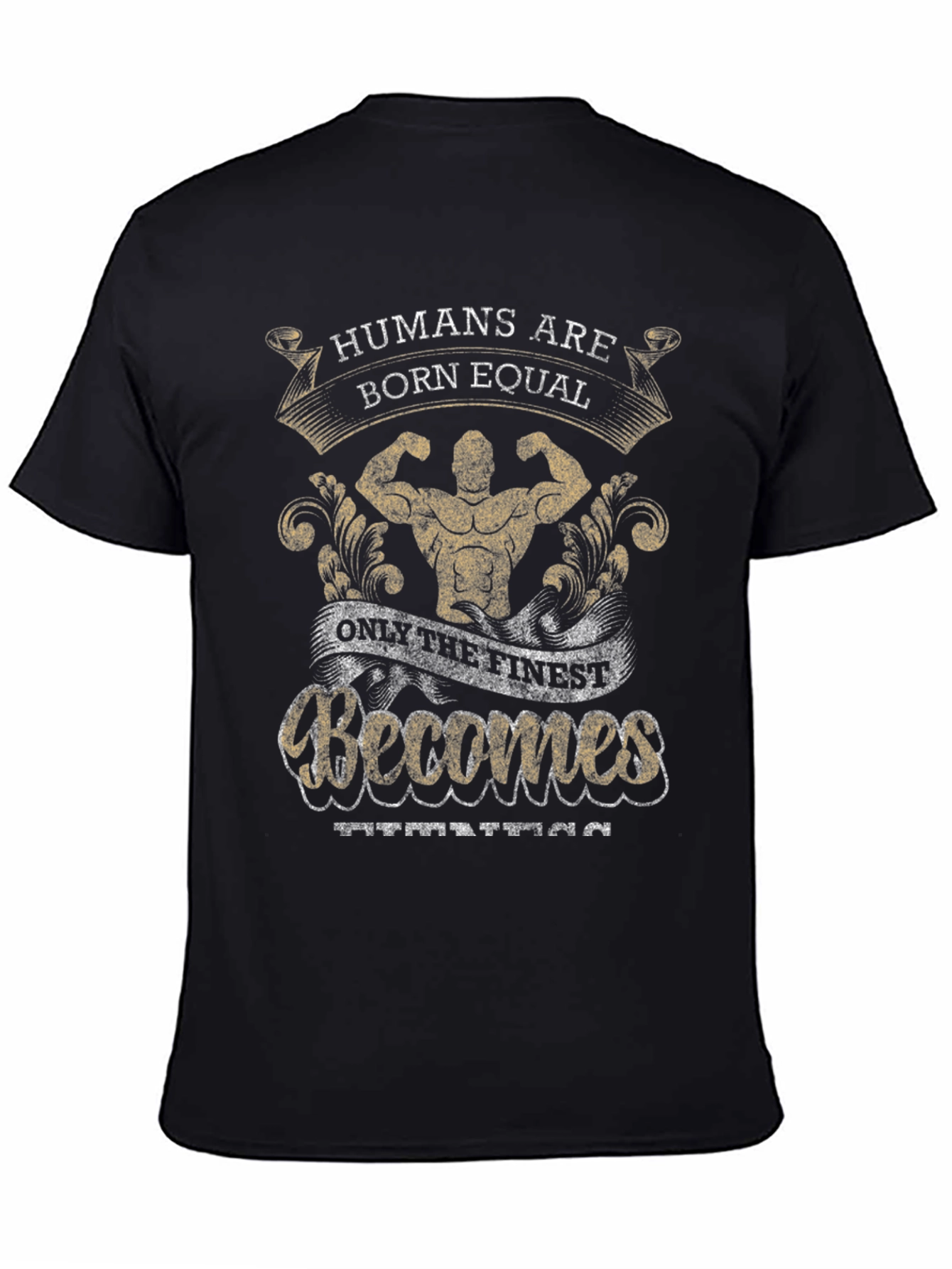 Camiseta Negra con Diseño de Motivación Fitness