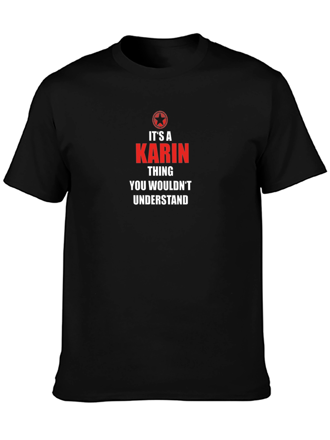 Camiseta Negra Karin Thing con Diseño Gráfico Unisex