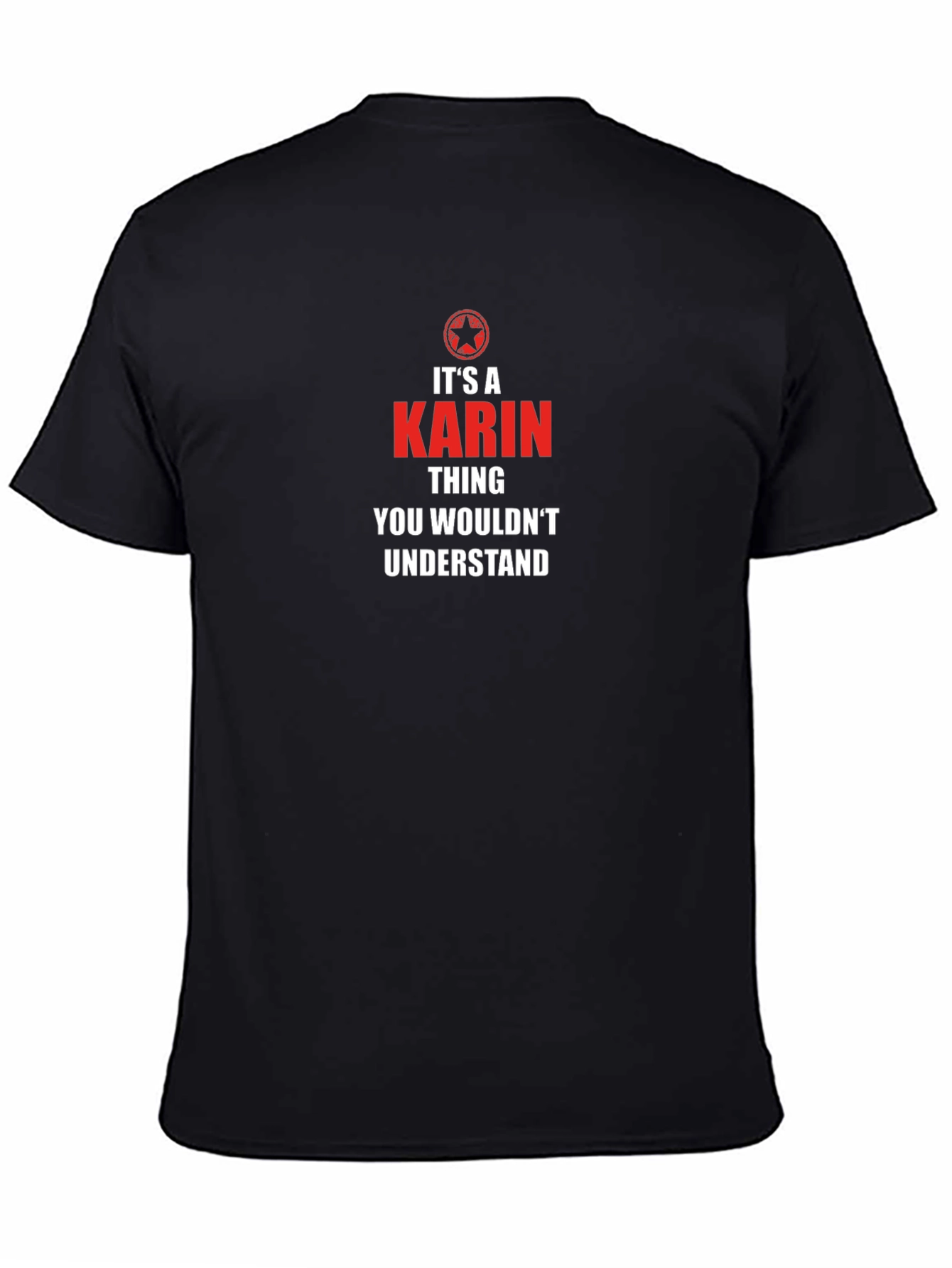 Camiseta Negra Karin Thing con Diseño Gráfico Unisex