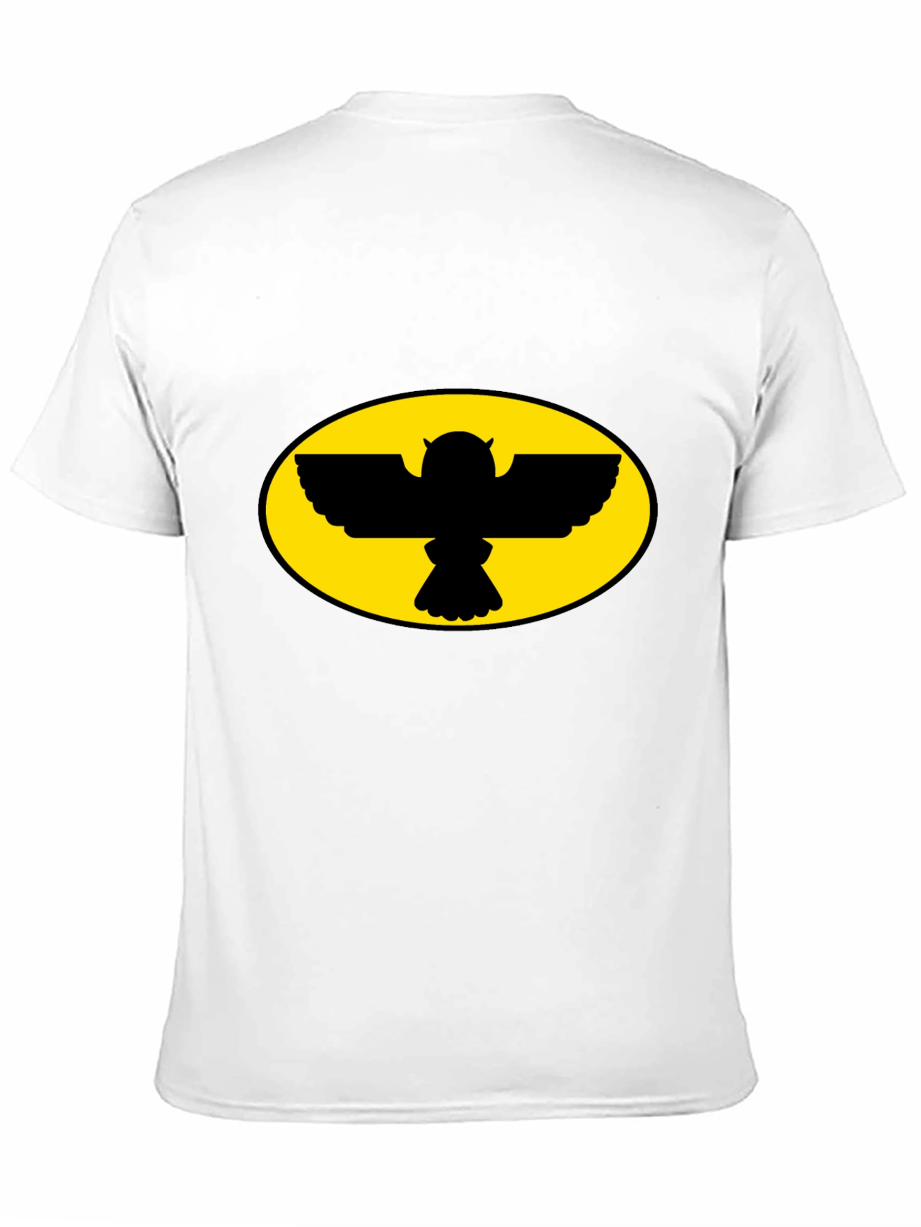 Camiseta Negra con Diseño de Búho Ovalado