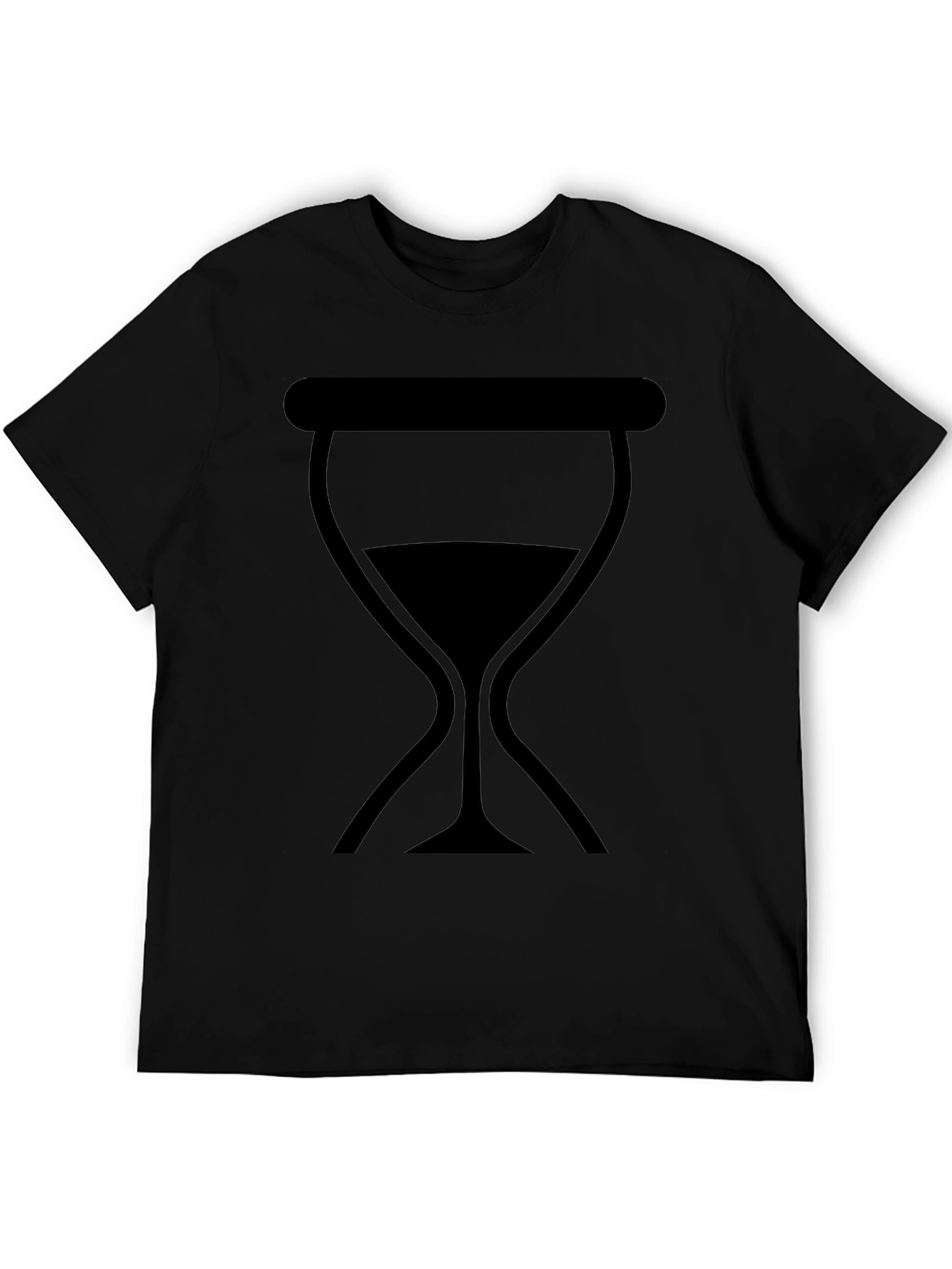 Camiseta Negra Unisex con Diseño de Reloj de Arena