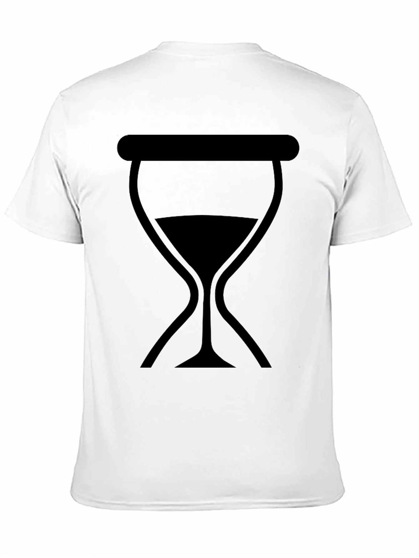 Camiseta Negra Unisex con Diseño de Reloj de Arena