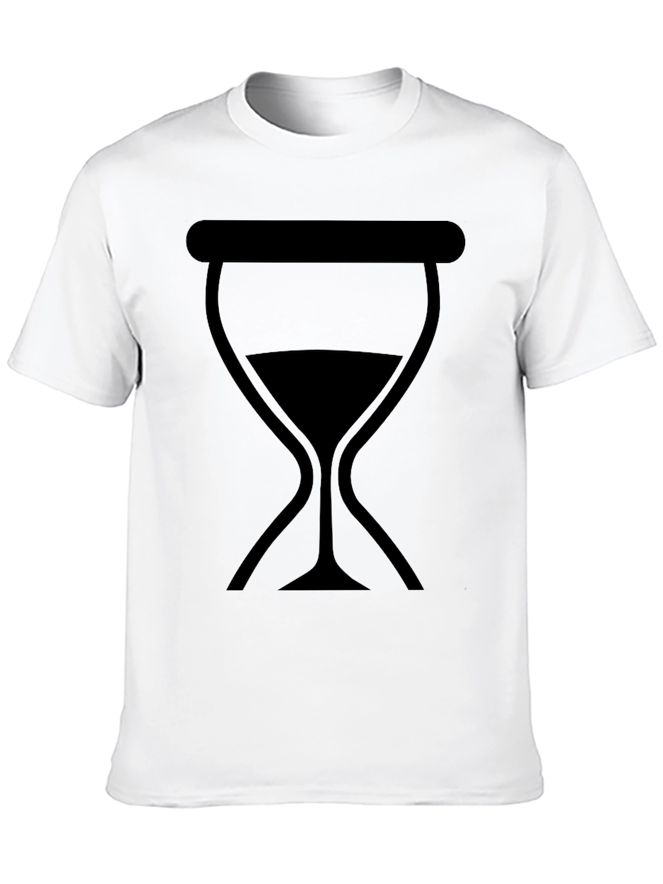 Camiseta Negra Unisex con Diseño de Reloj de Arena