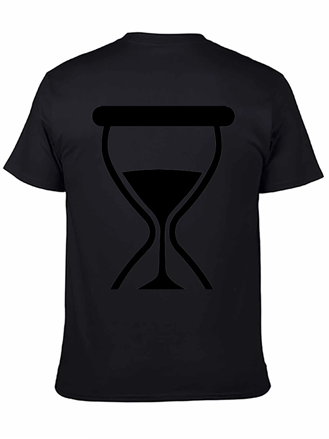 Camiseta Negra Unisex con Diseño de Reloj de Arena