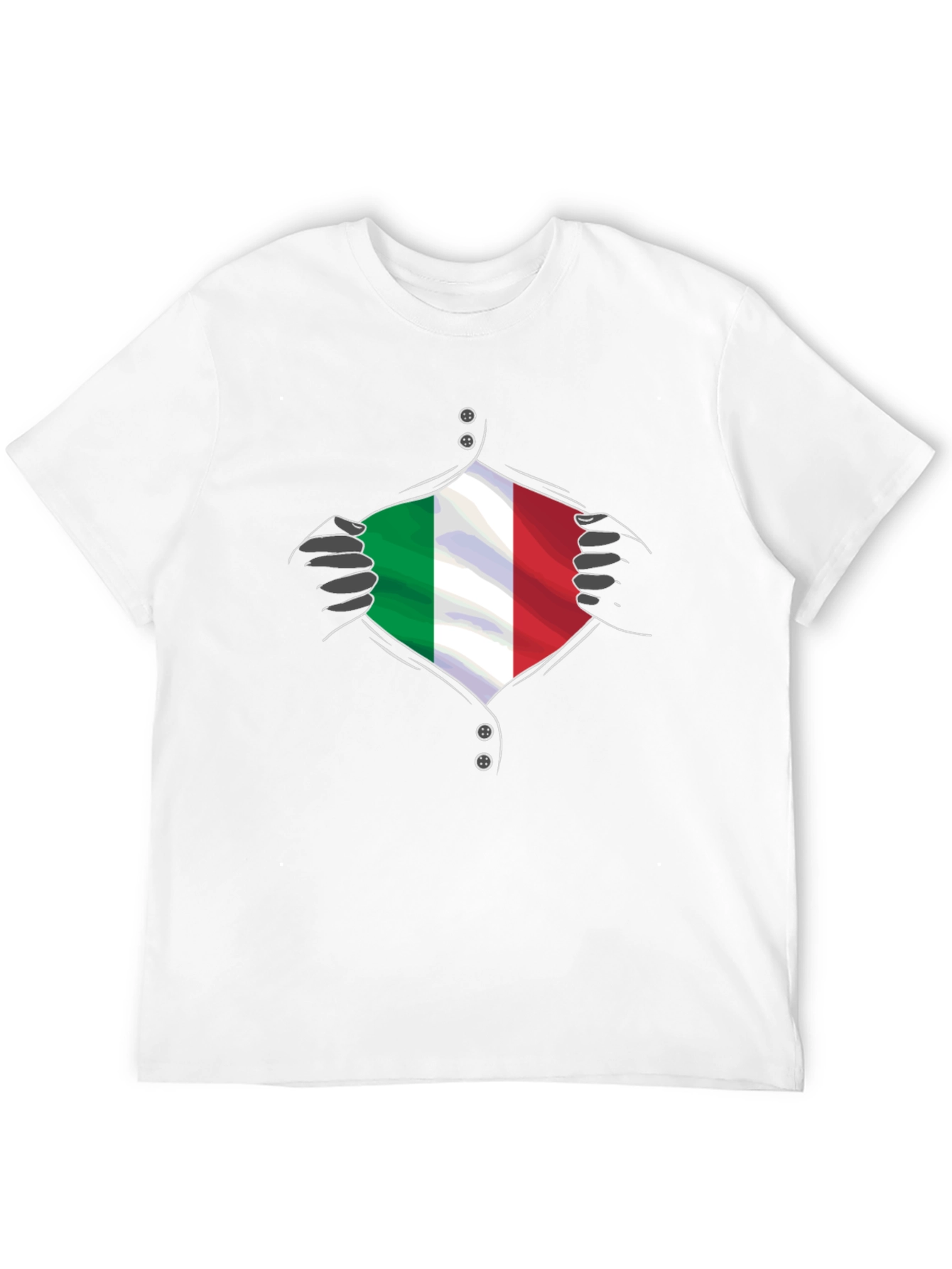 Camiseta Negra con Diseño Bandera Italiana