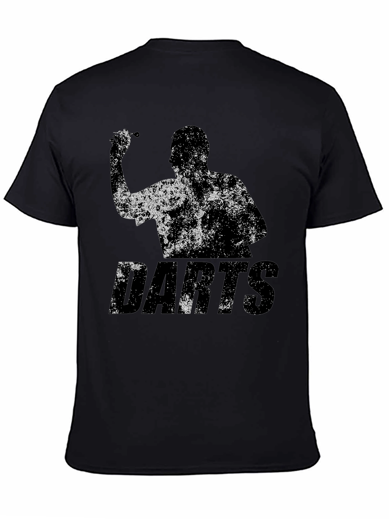 Camiseta Negra Estampada de Dardos para Hombre