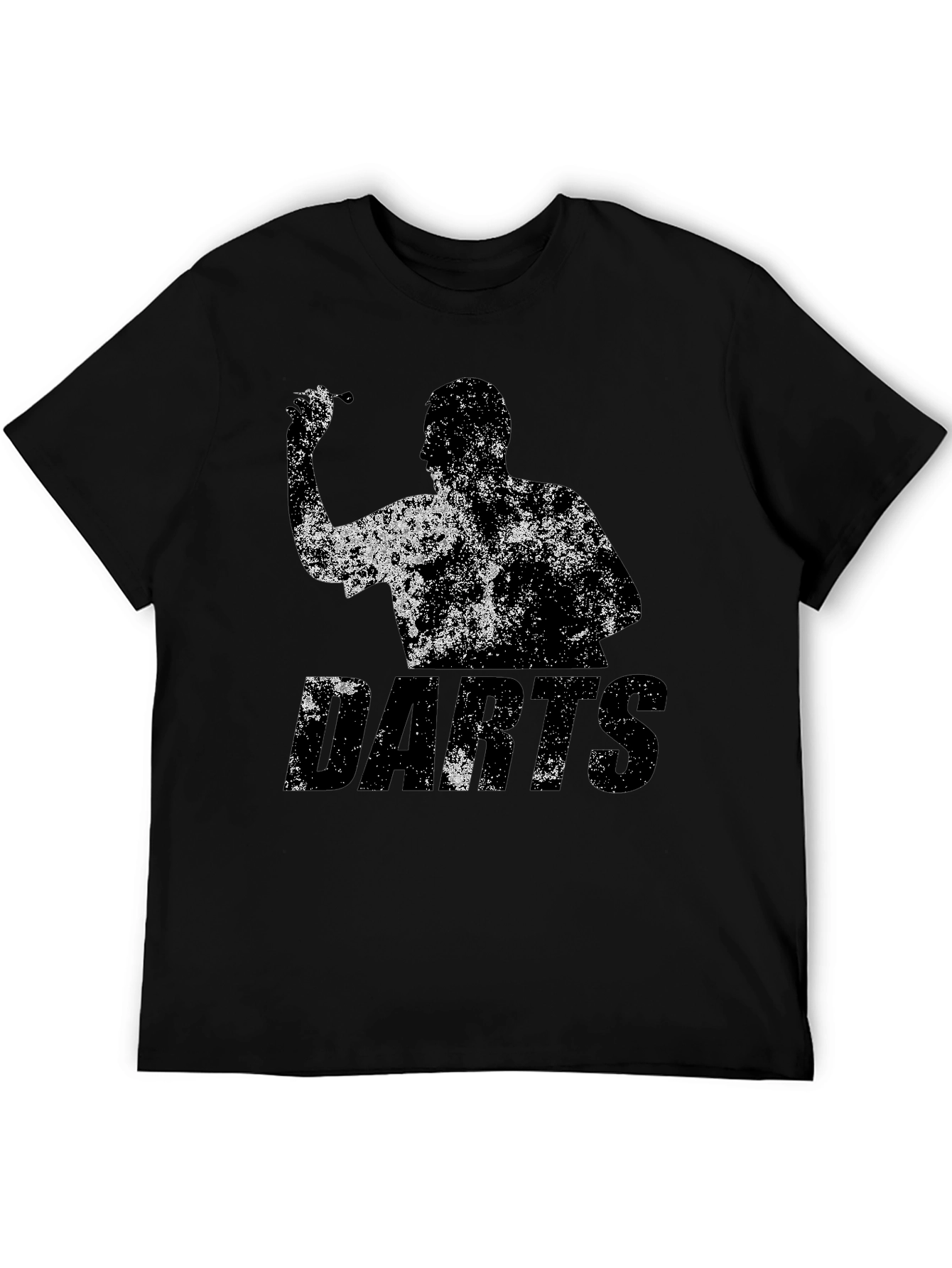 Camiseta Negra Estampada de Dardos para Hombre