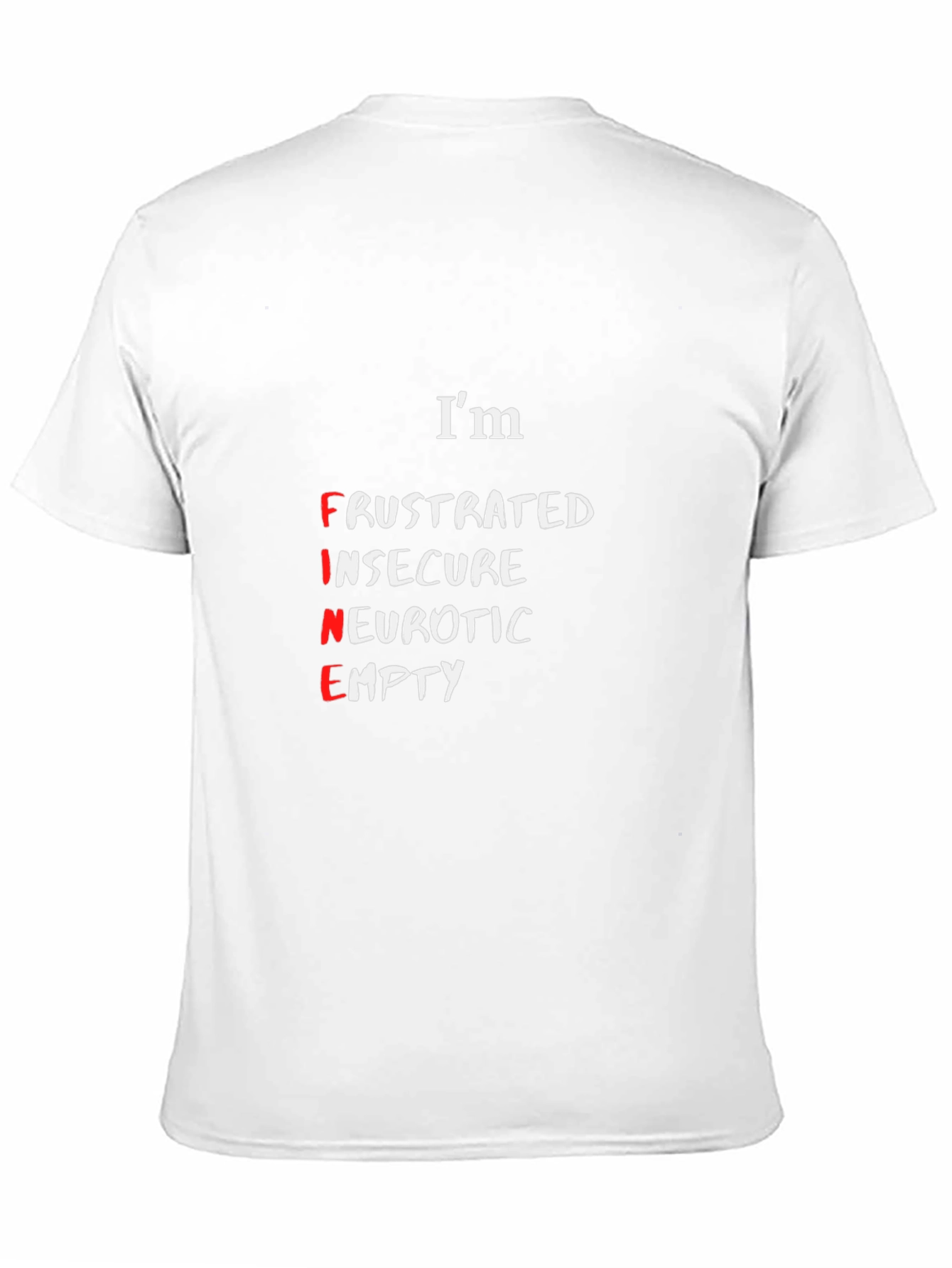 Camiseta Negra: Im FINE (Frustrado Inseguro Neurótico Vacío)