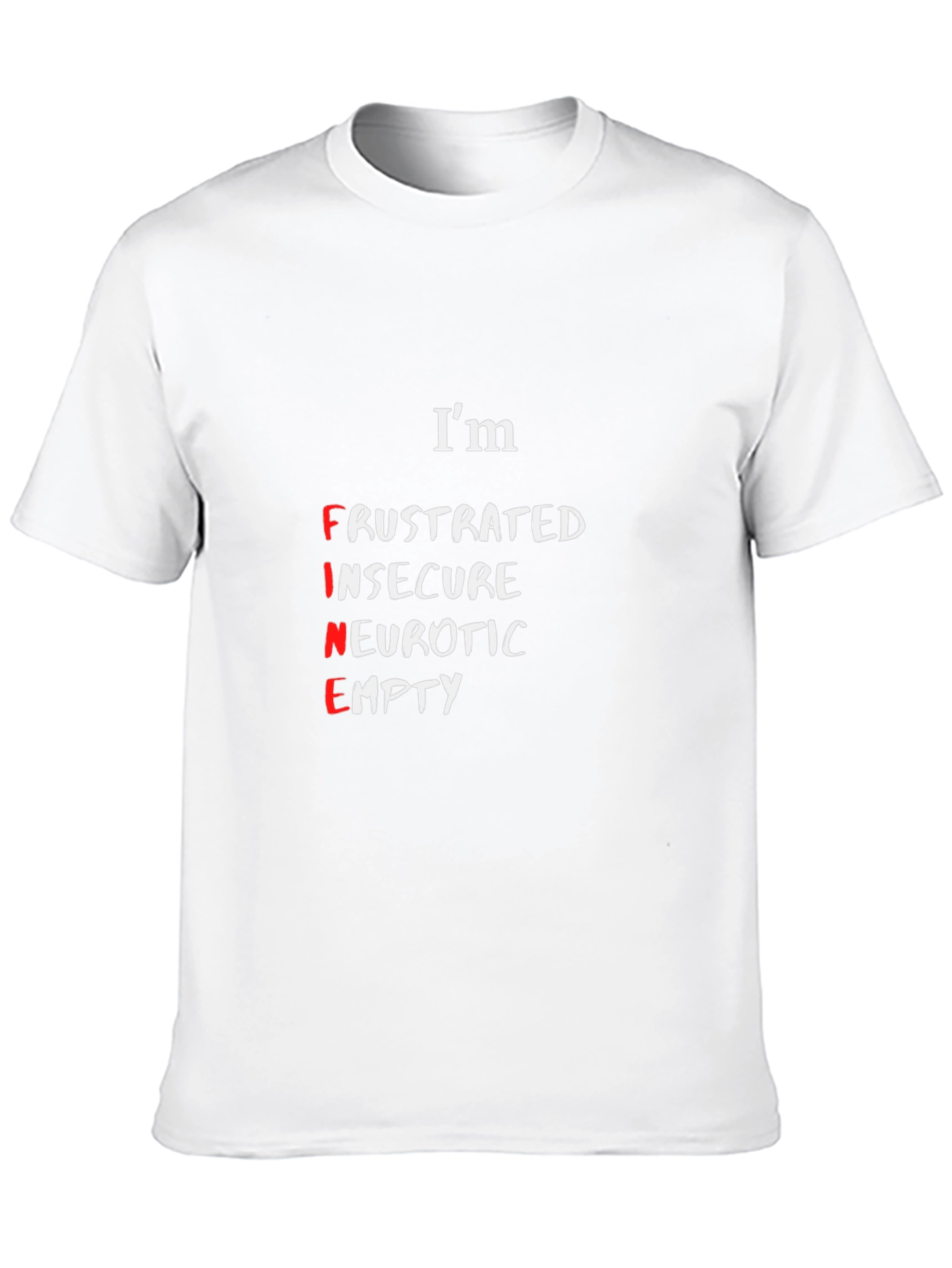Camiseta Negra: Im FINE (Frustrado Inseguro Neurótico Vacío)