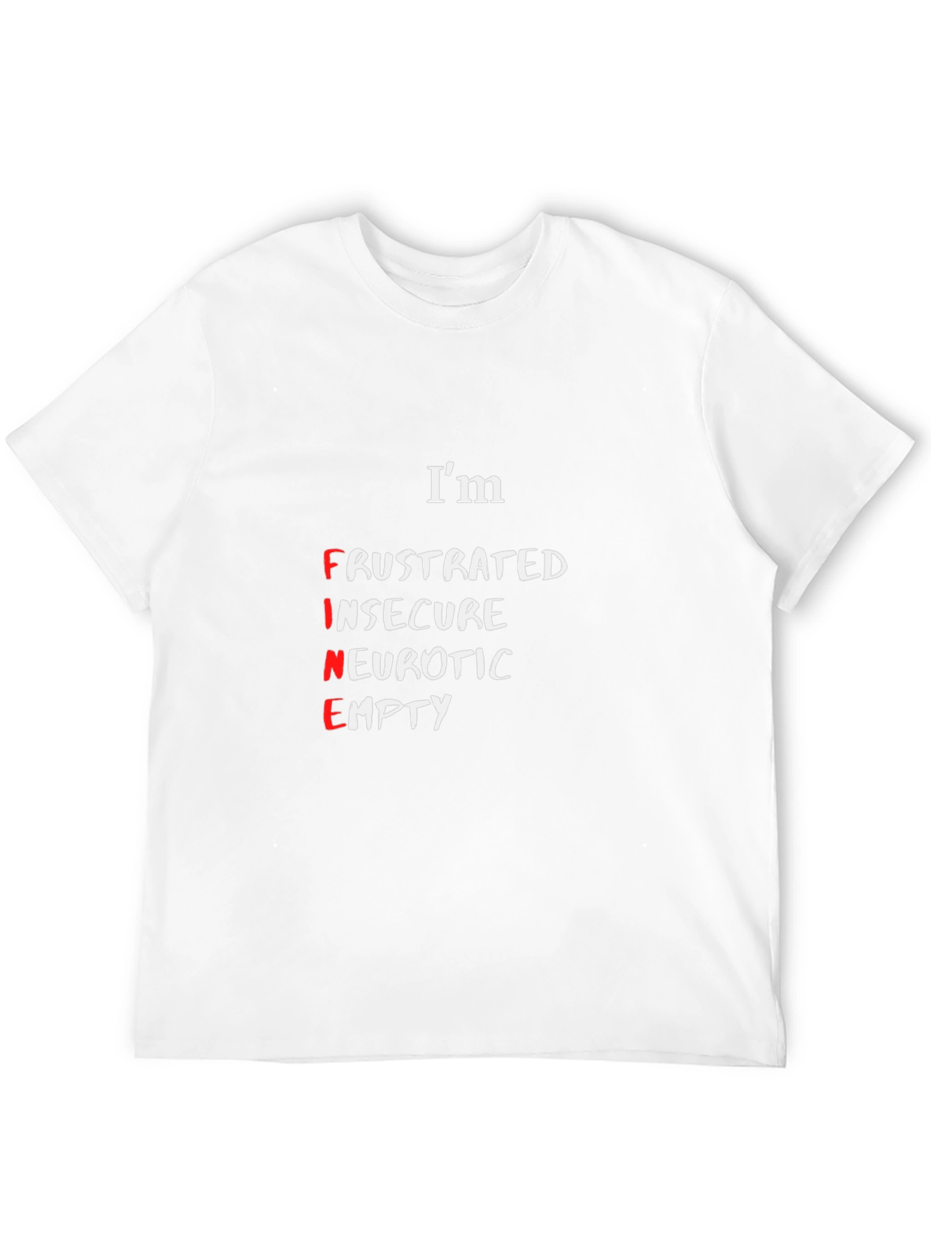 Camiseta Negra: Im FINE (Frustrado Inseguro Neurótico Vacío)