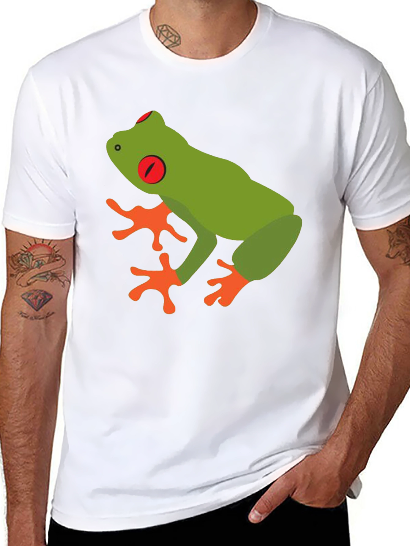 Camiseta Negra con Diseño de Rana Arborícola