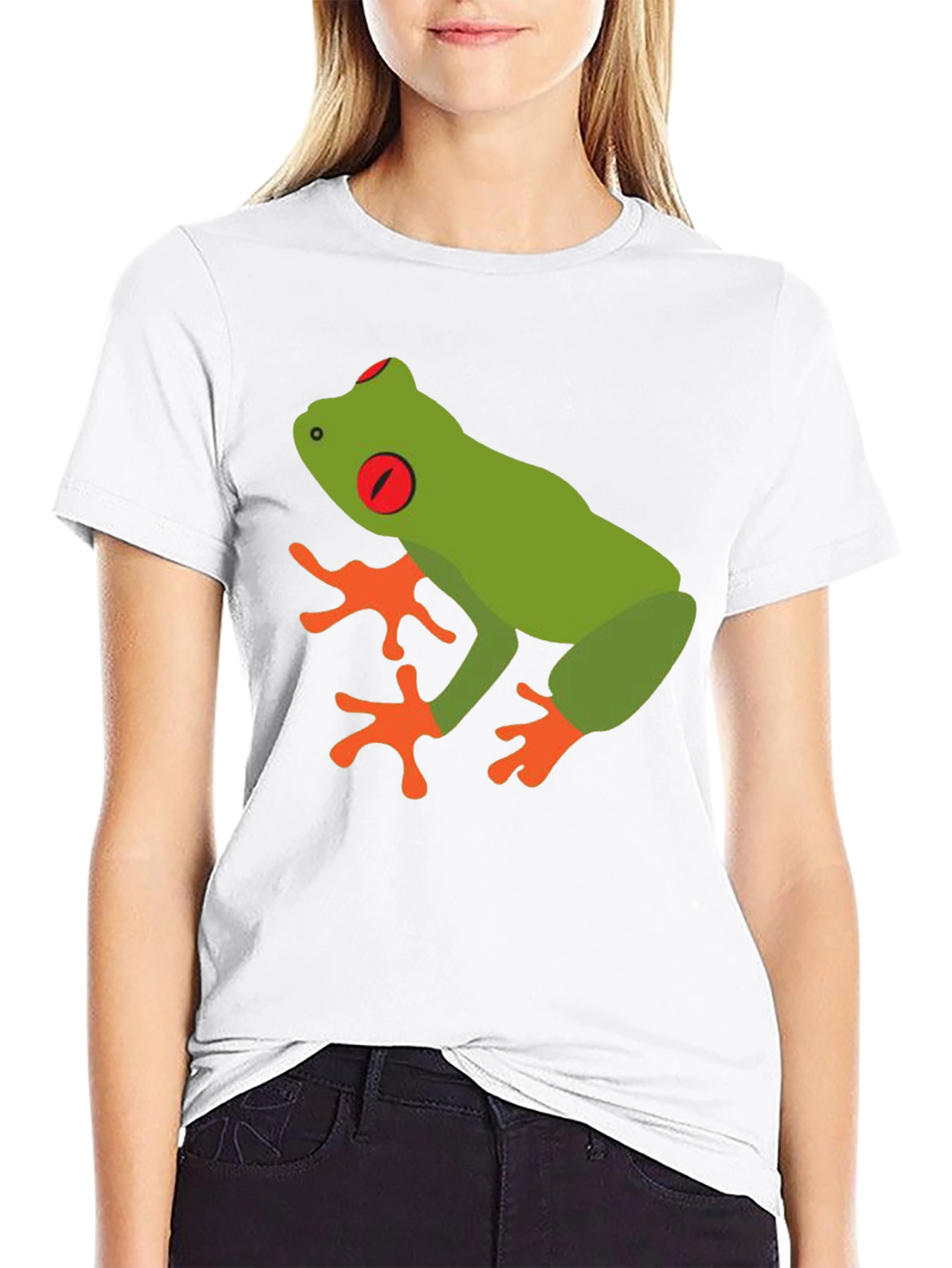 Camiseta Negra con Diseño de Rana Arborícola