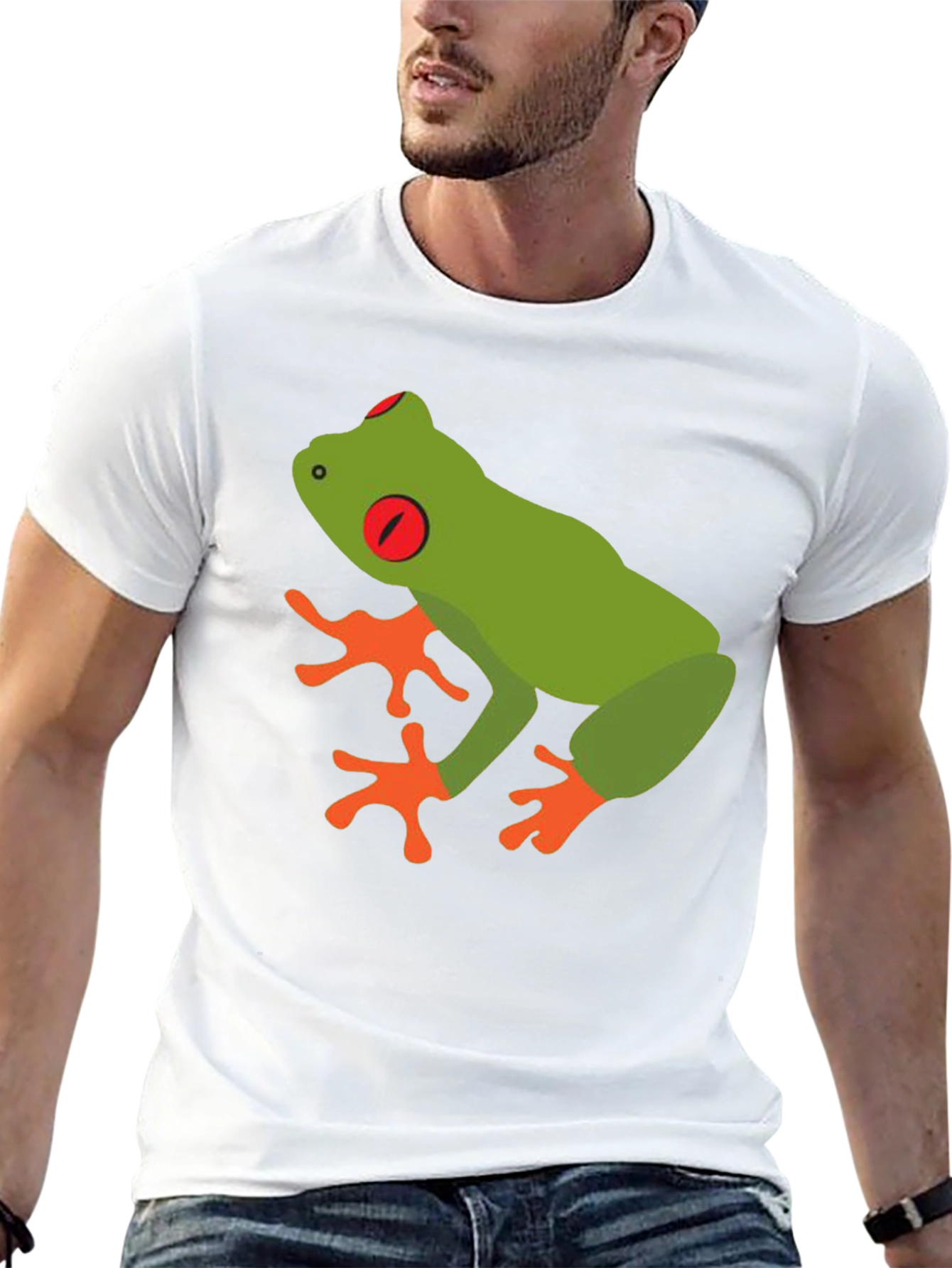 Camiseta Negra con Diseño de Rana Arborícola