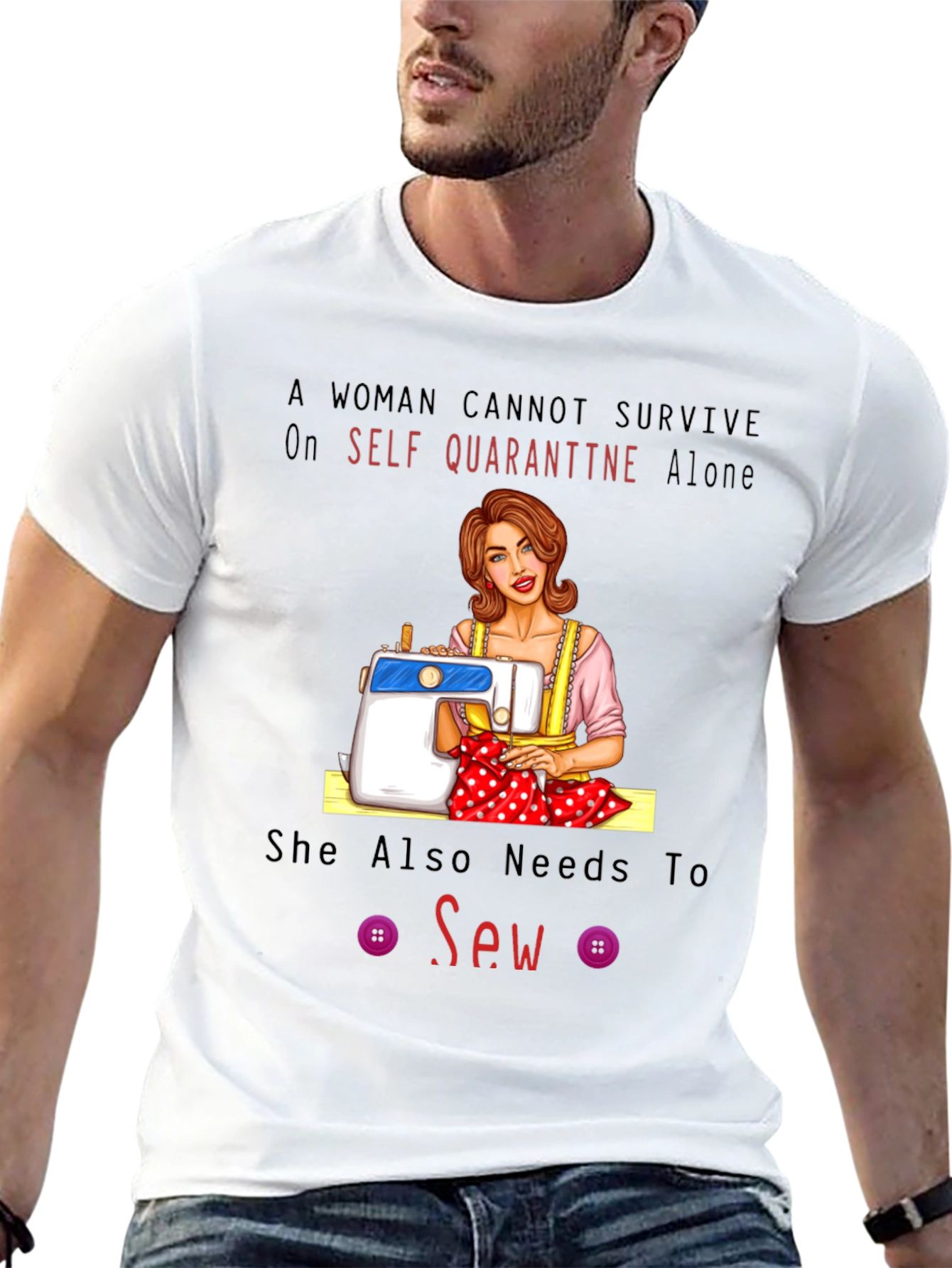Camiseta Sew - Costura y Estilo en Aislamiento