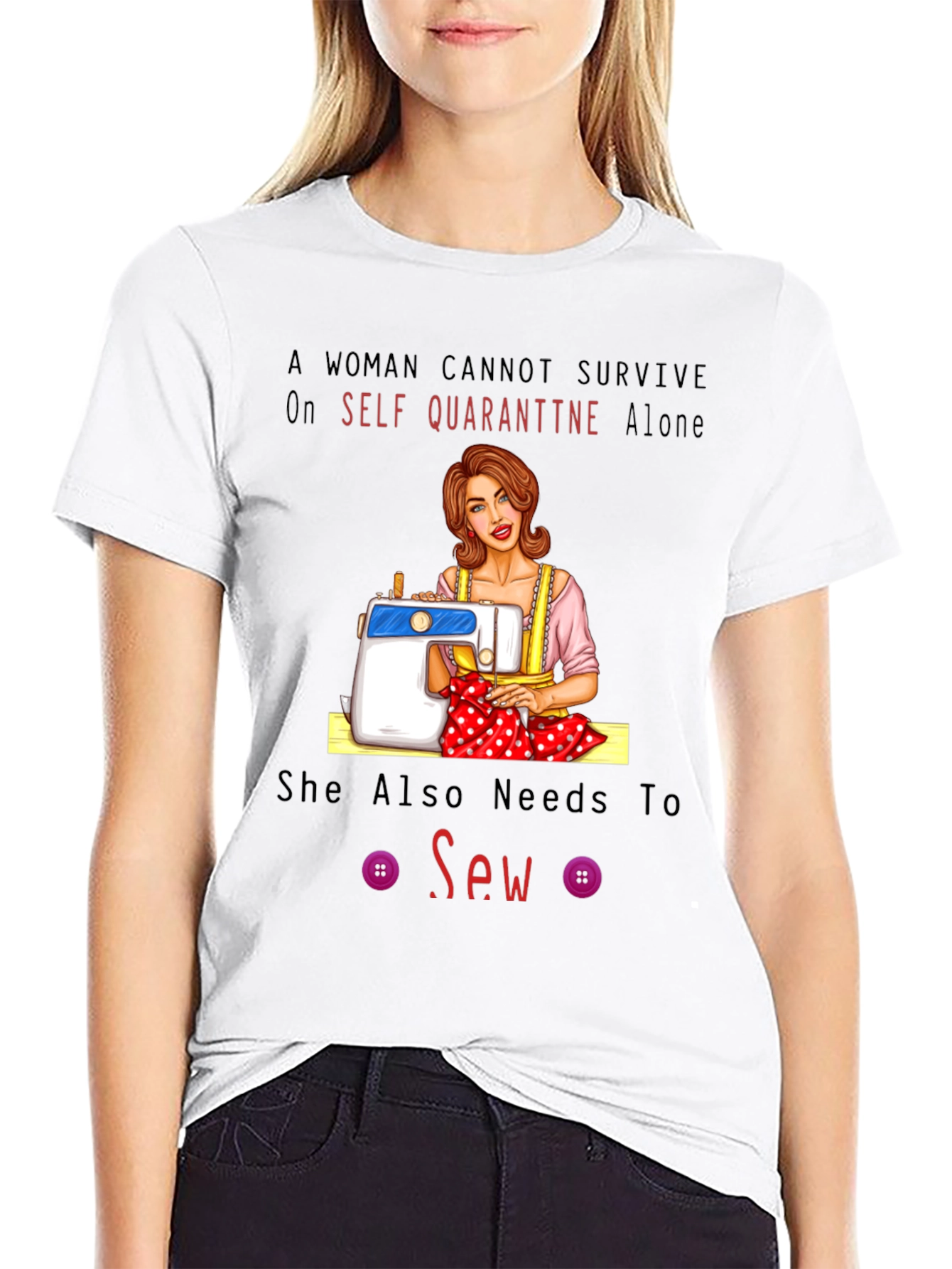 Camiseta Sew - Costura y Estilo en Aislamiento