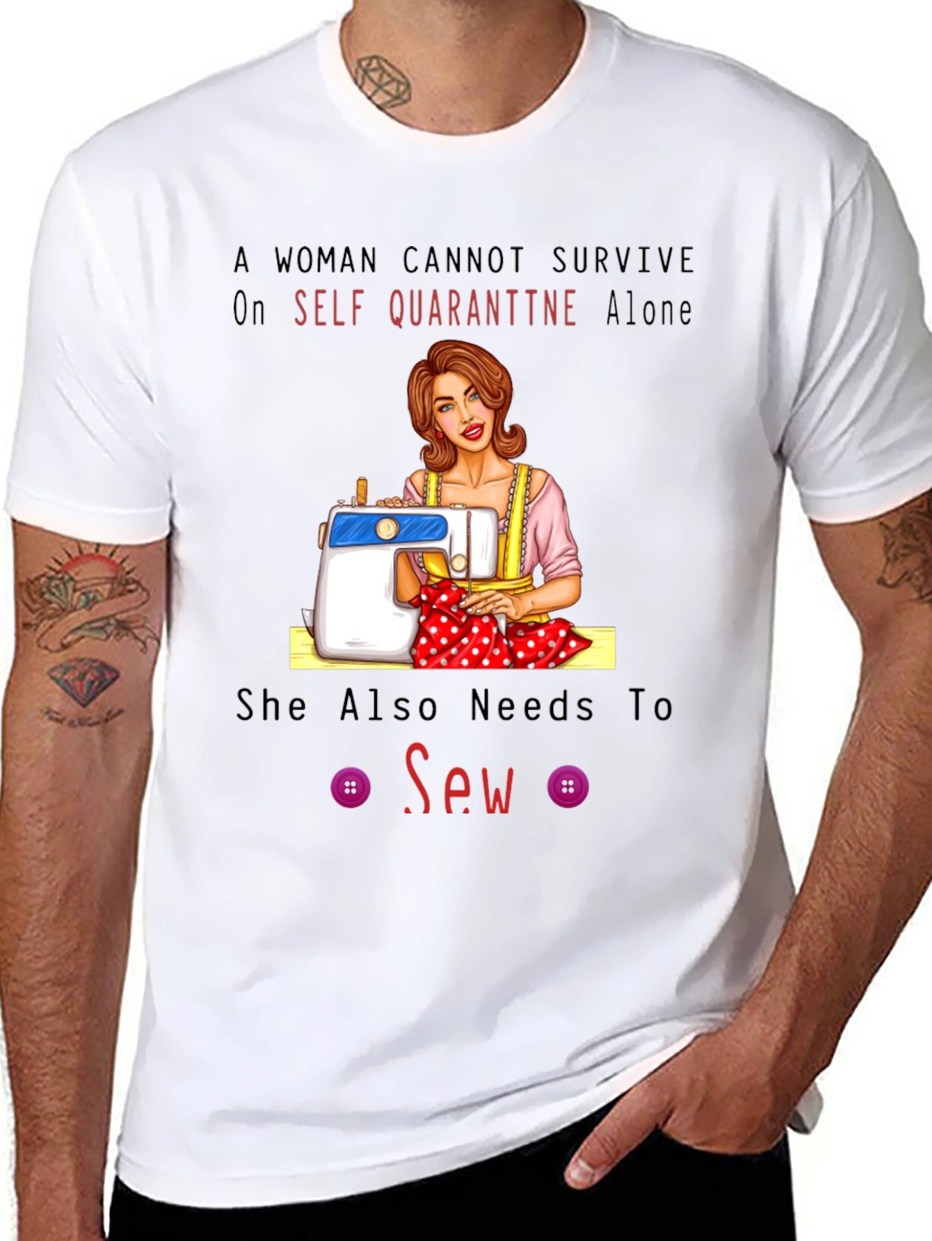 Camiseta Sew - Costura y Estilo en Aislamiento
